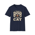 Team Dog vs Team Cat Football T-Shirt — Pet Lover Rivalry Tee