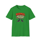Normal Was Never The Goal T-Shirt — Funny Cat & Dog Retro Statement Tee