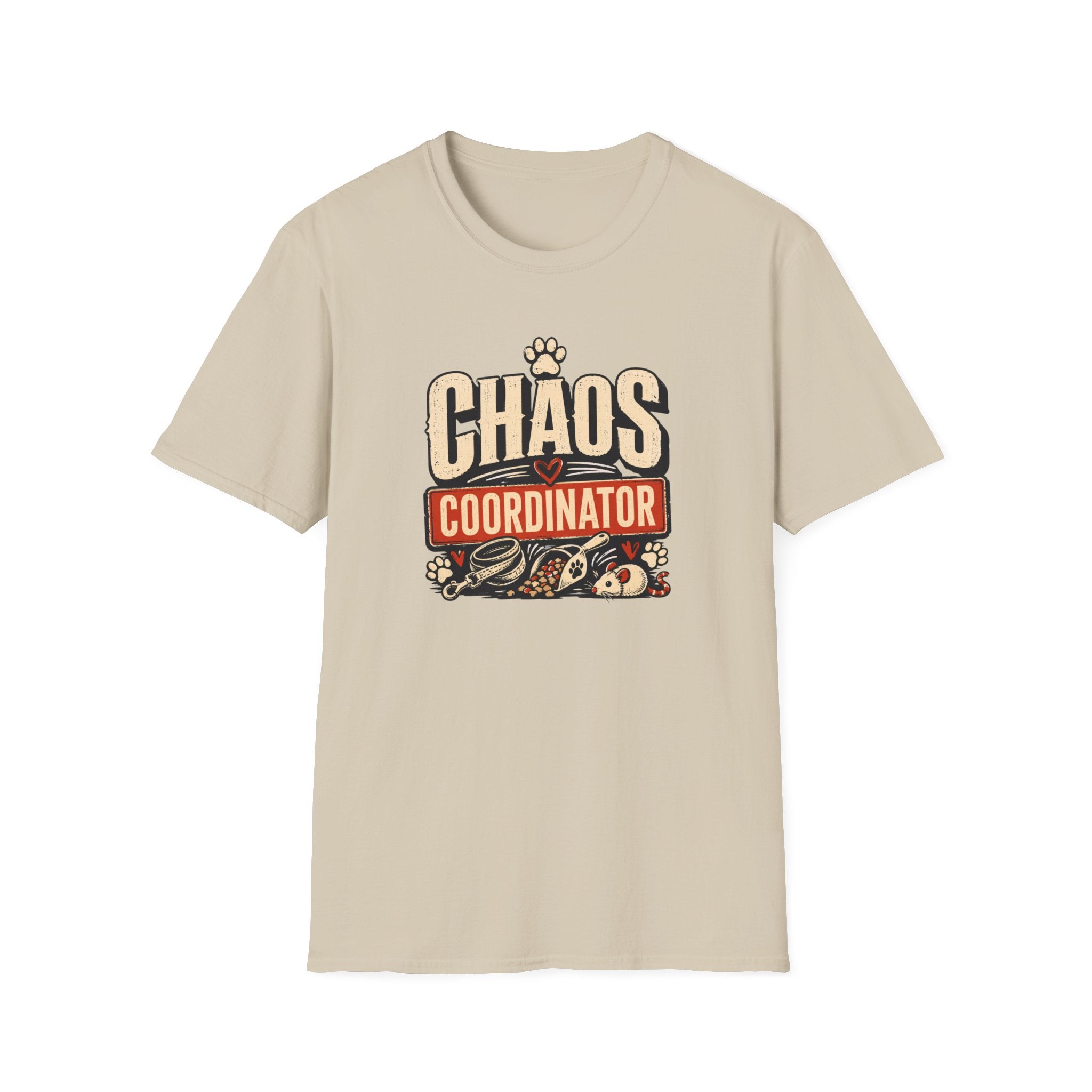 Chaos Coordinator T-Shirt — Funny Pet Mom Shirt with Paw Graphic