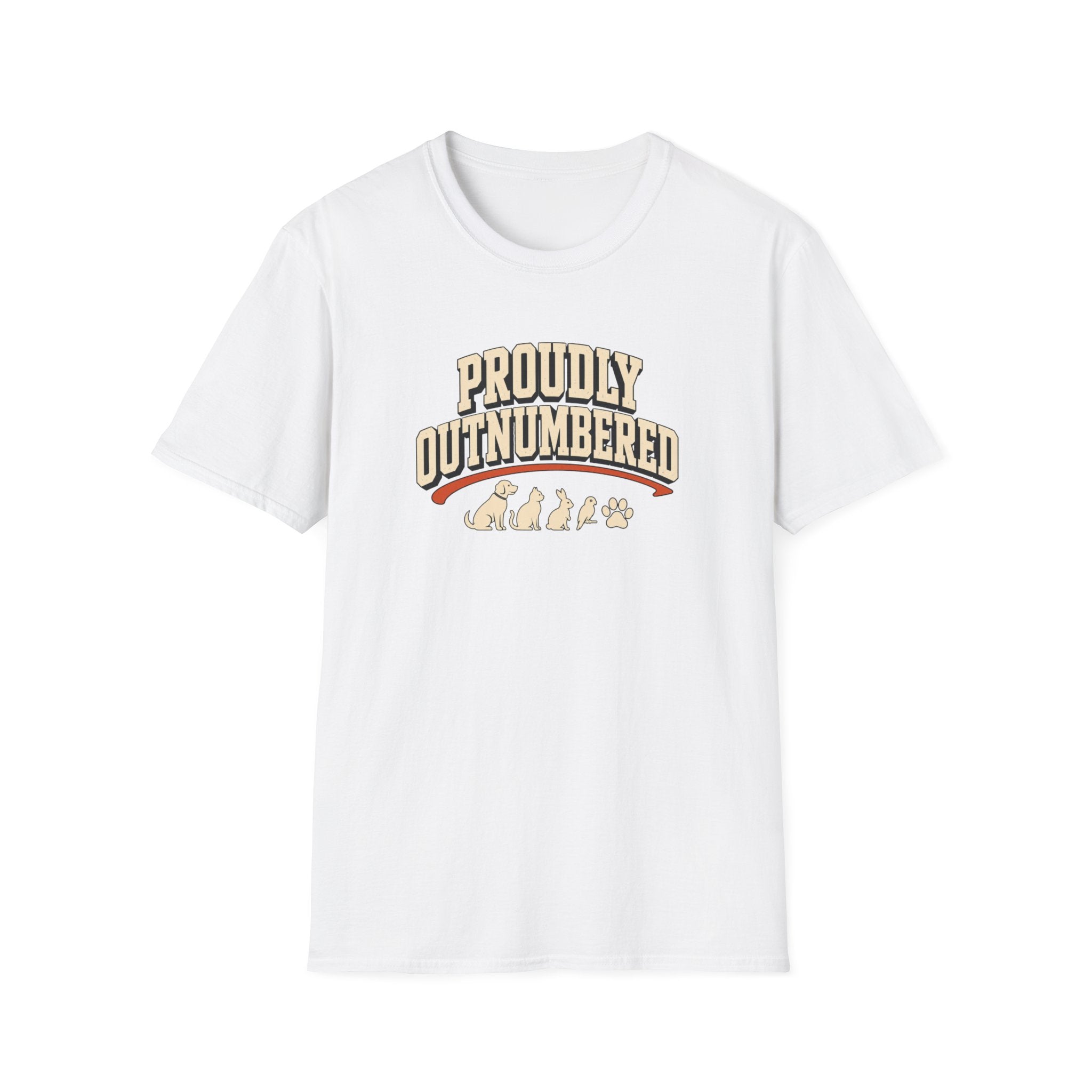 Proudly Outnumbered T-Shirt — Cute Family Pet Mom Dad Tee