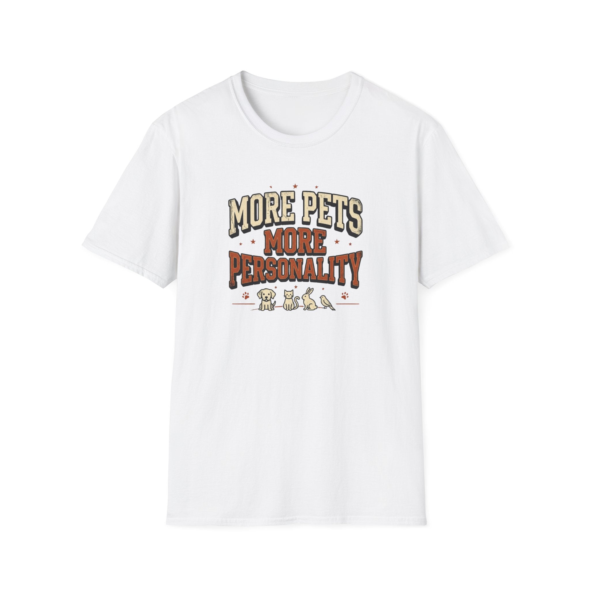 More Pets More Personality T-Shirt — Cute Retro Pet Lover Tee