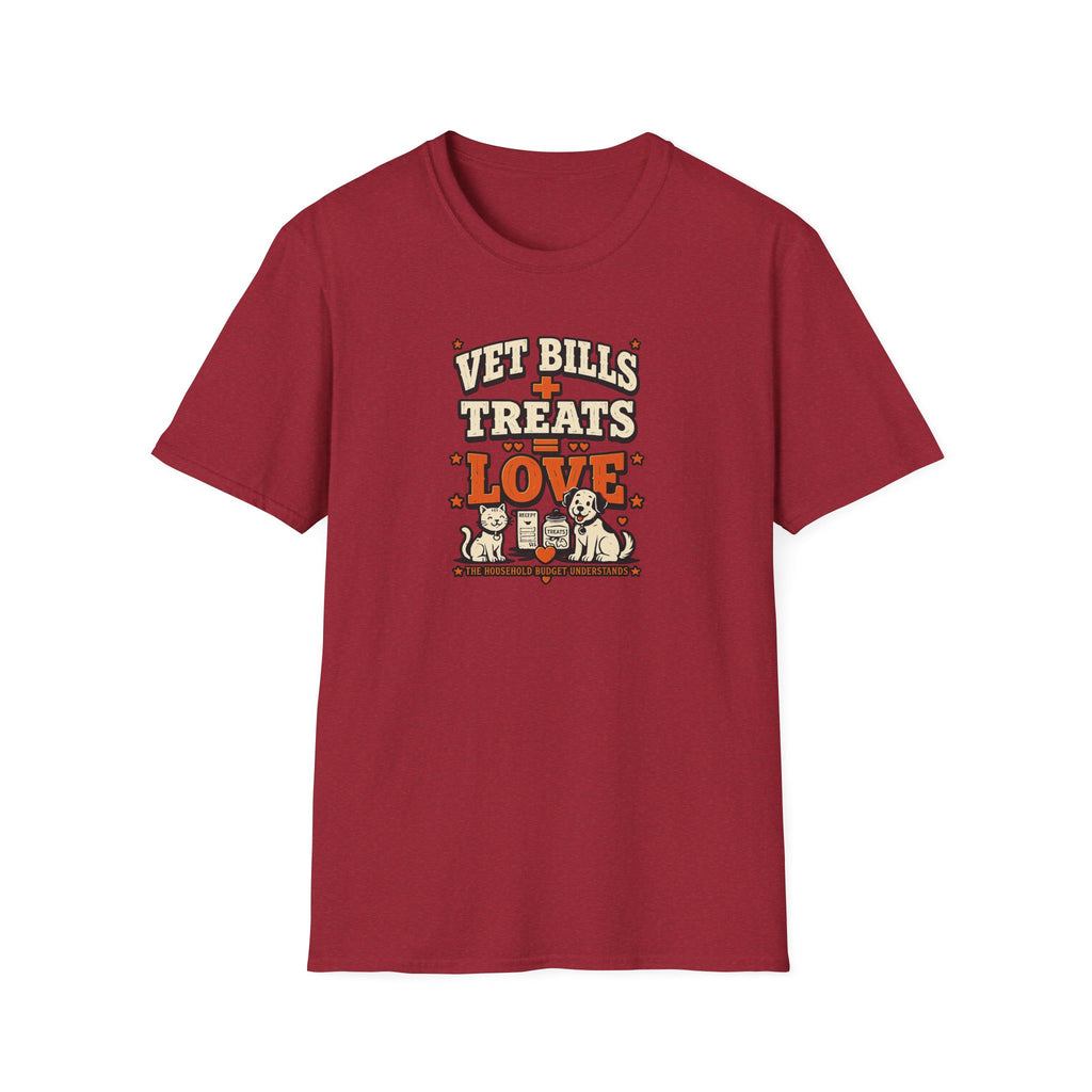 Vet Bills + Treats = Love — Funny Dog & Cat Pet Owner Tee