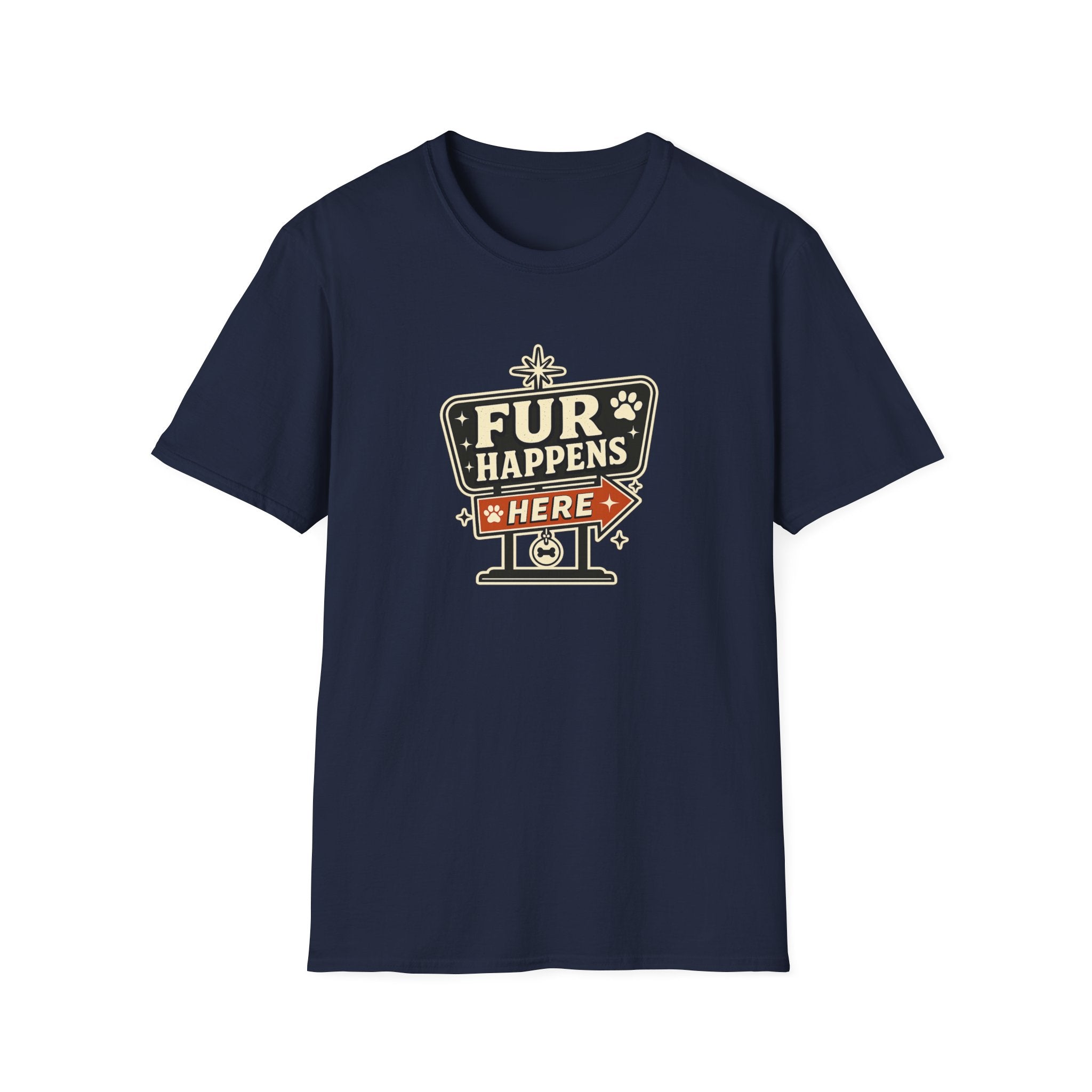 "Fur Happens Here" Retro Pet Lover Tee