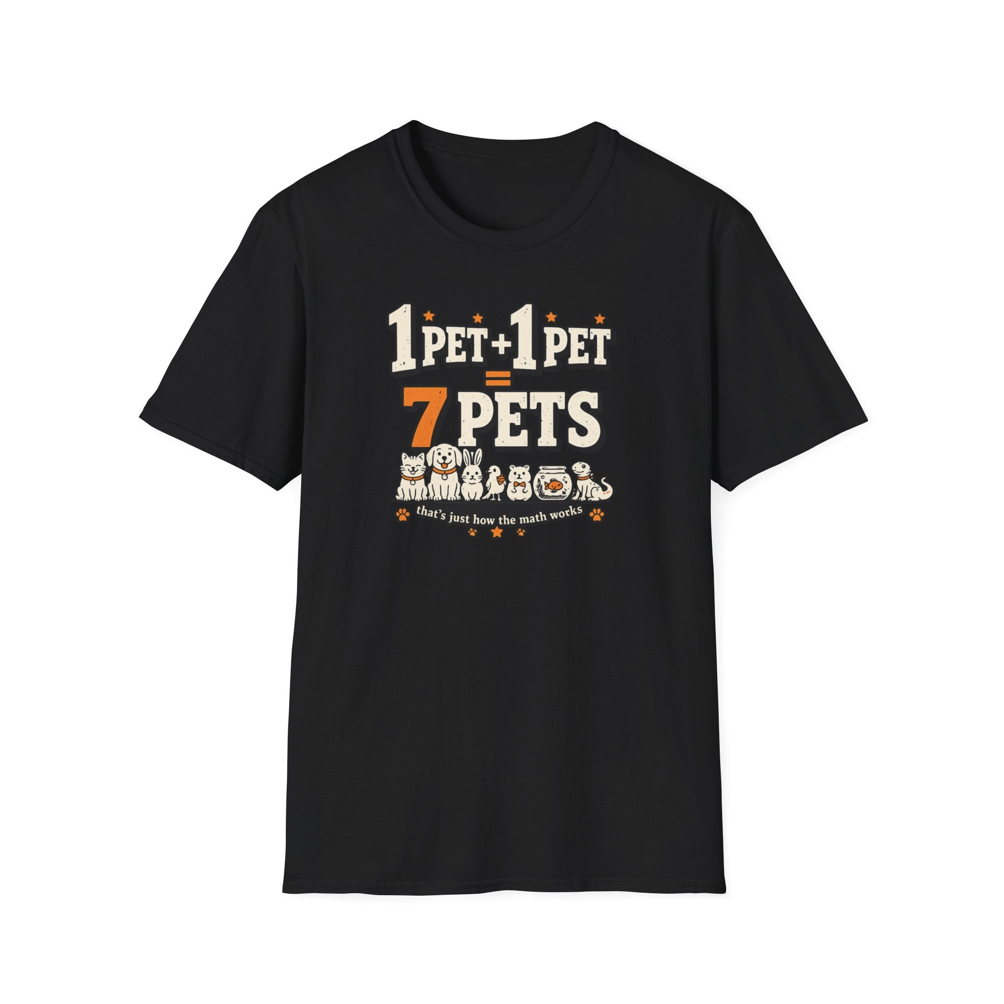 “1 Pet + 1 Pet = 7 Pets” Cute Pet Lover Tee