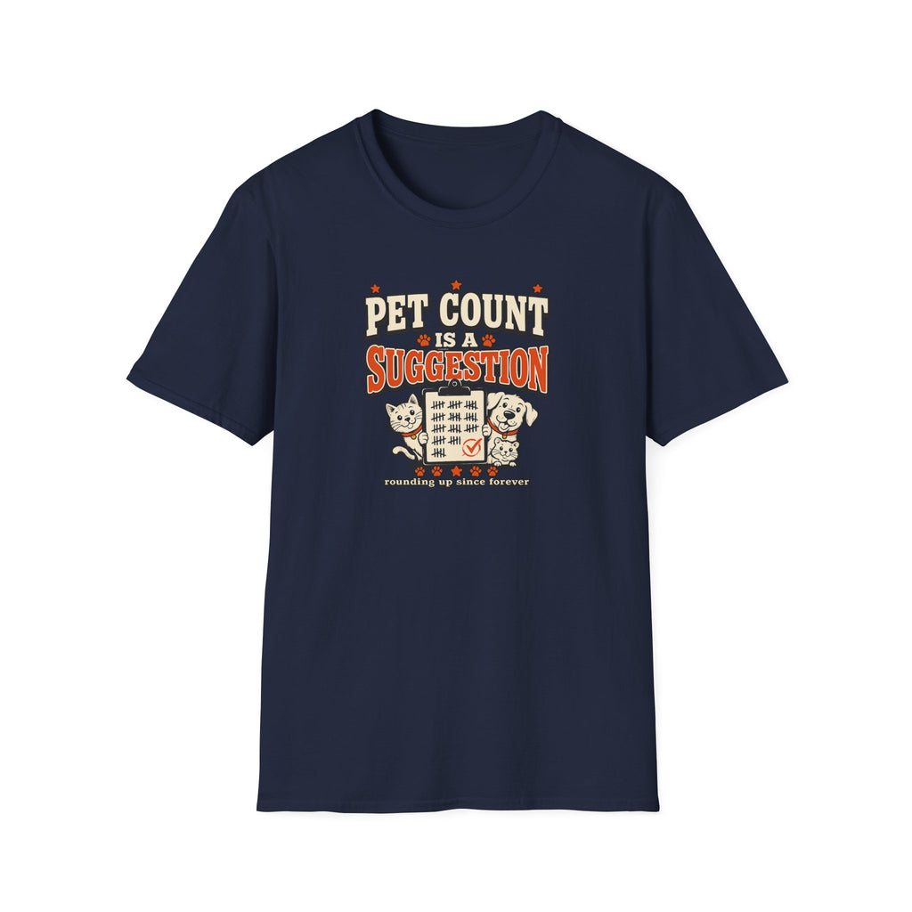 "Pet Count Is A Suggestion" Cute Cat & Dog Graphic Tee