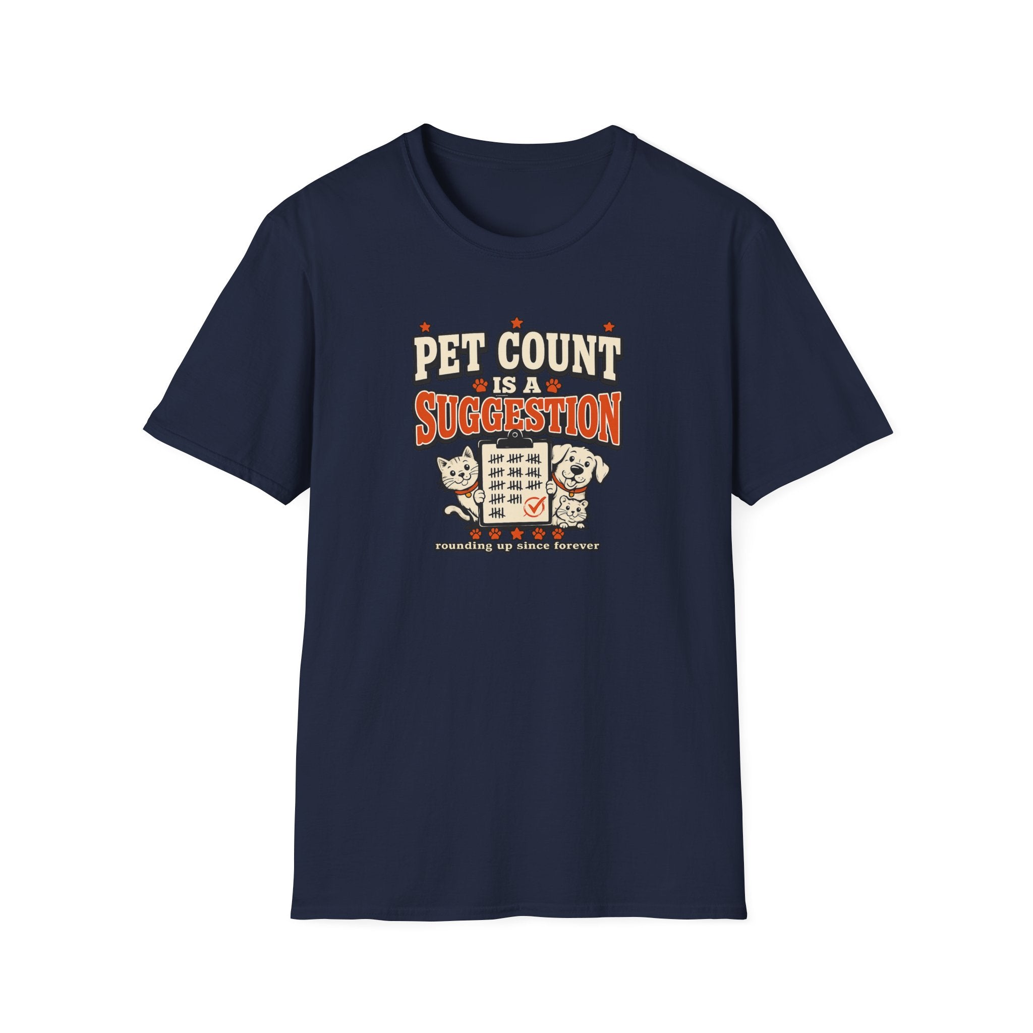 "Pet Count Is A Suggestion" Cute Cat & Dog Graphic Tee