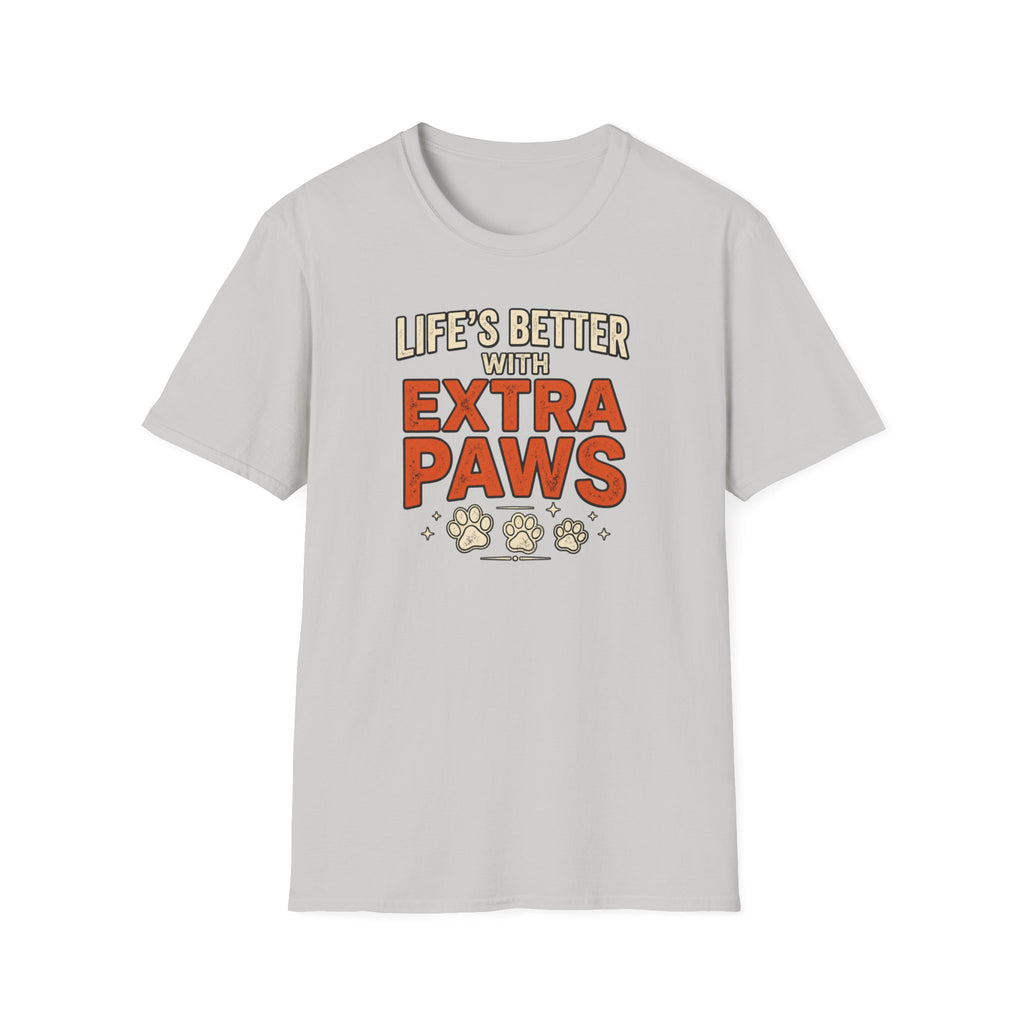 Life’s Better with Extra Paws T‑Shirt — Cute Pet Lover Tee