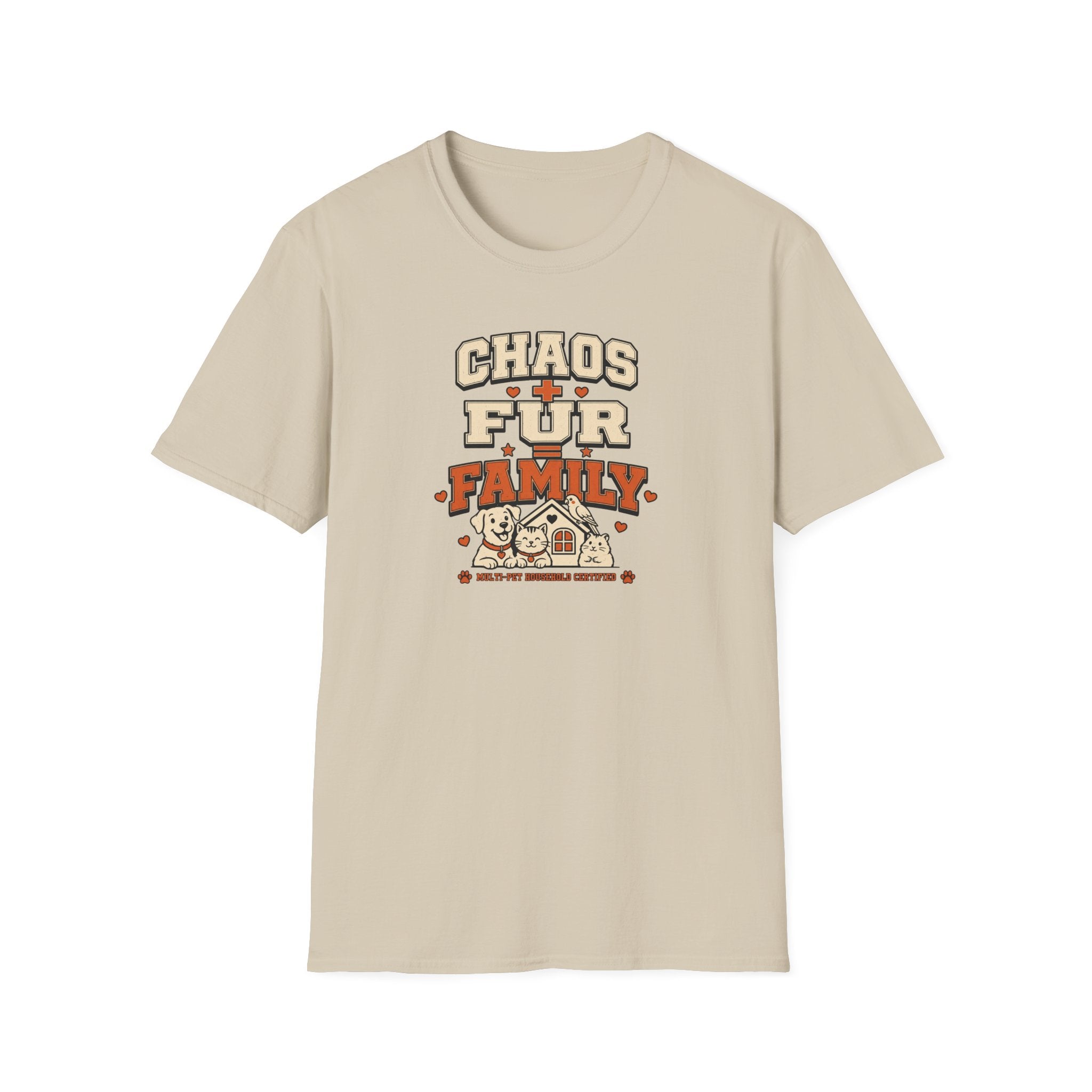 Chaos + Fur = Family – Cute Pet Mom/Dad Tee