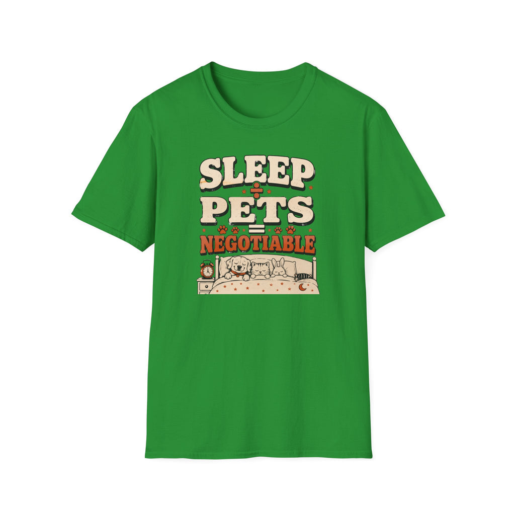 “Sleep Divided By Pets Equals Negotiable” Vintage Retro Pet Lover Tee
