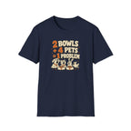 "2 Bowls + 4 Pets = 1 Problem" Funny Pet Lover Tee