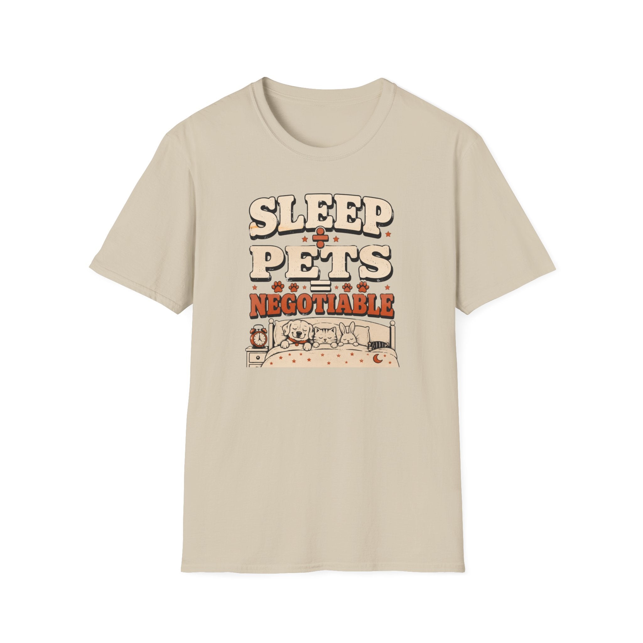 “Sleep Divided By Pets Equals Negotiable” Vintage Retro Pet Lover Tee
