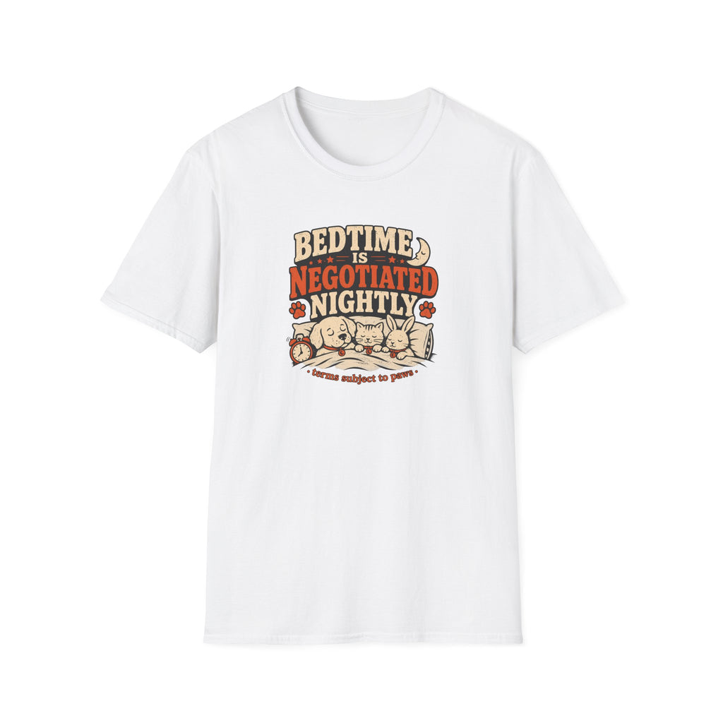 Bedtime Is Negotiated Nightly — Cute Sleepy Pets Graphic Tee