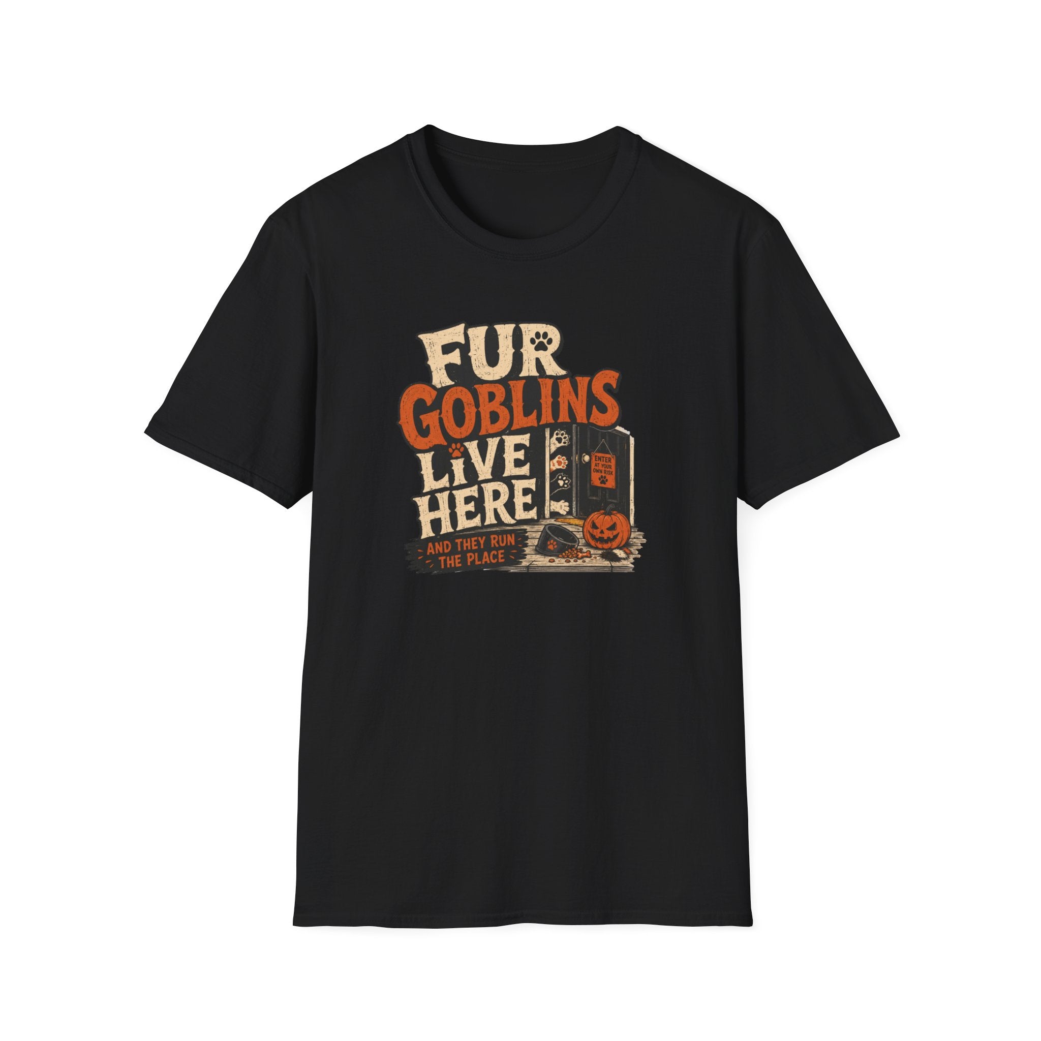 “Fur Goblins Live Here” Multi-Pet Halloween Tee