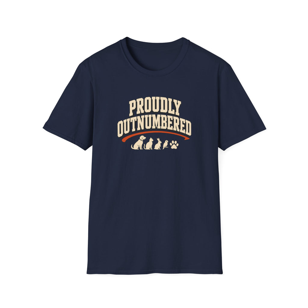 Proudly Outnumbered T-Shirt — Cute Family Pet Mom Dad Tee