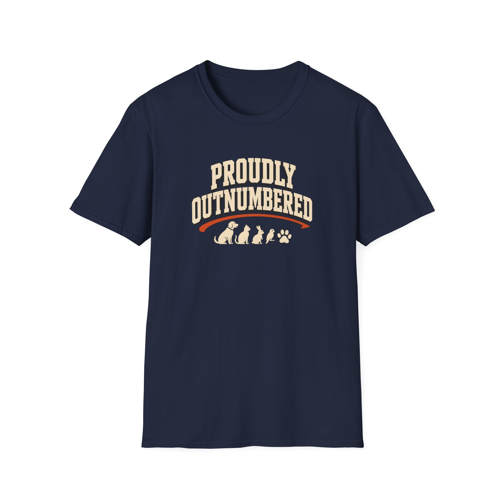Proudly Outnumbered T-Shirt — Cute Family Pet Mom Dad Tee