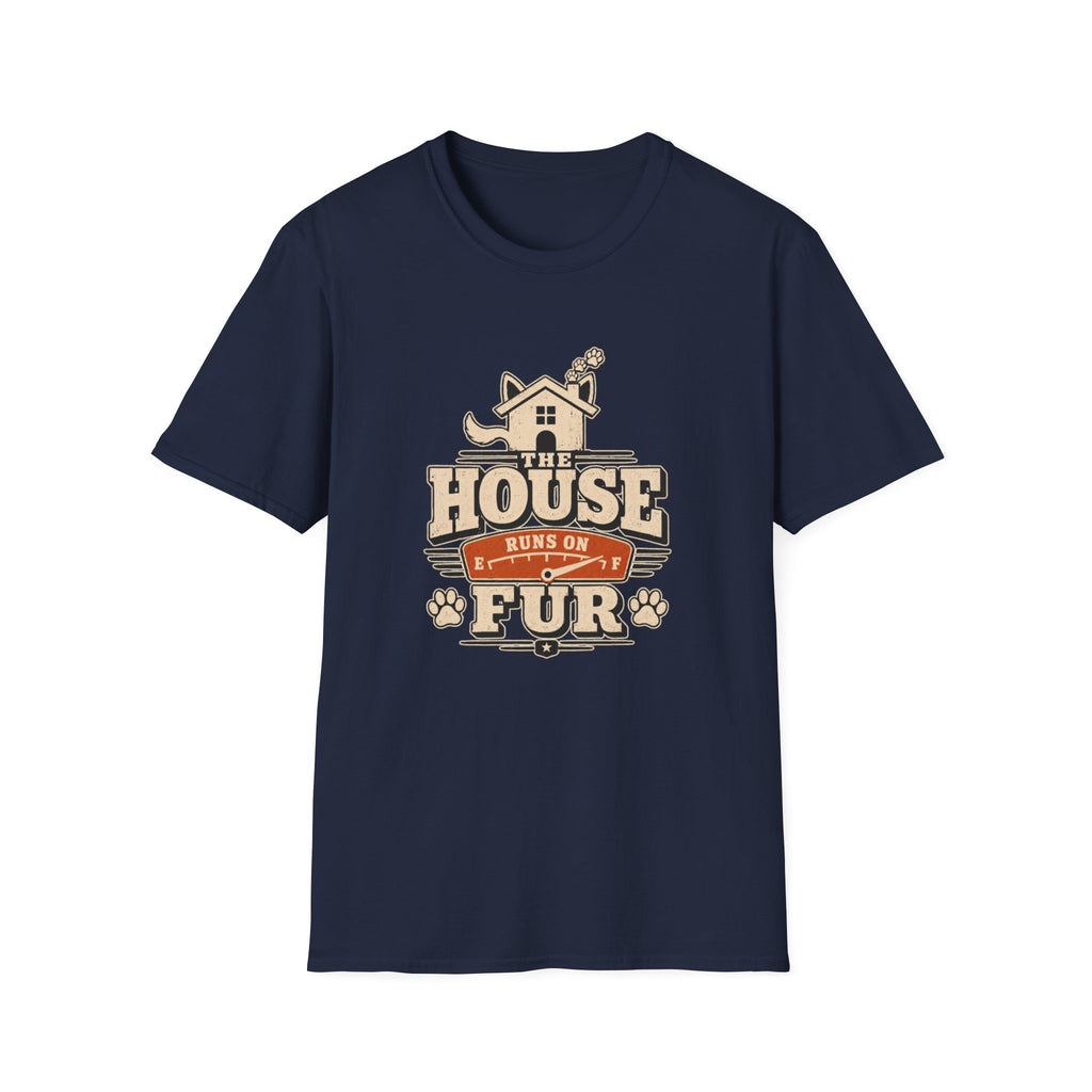 Pet Lover T‑Shirt — "The House Runs on Fur" Cozy Rescue & Dog Mom Tee