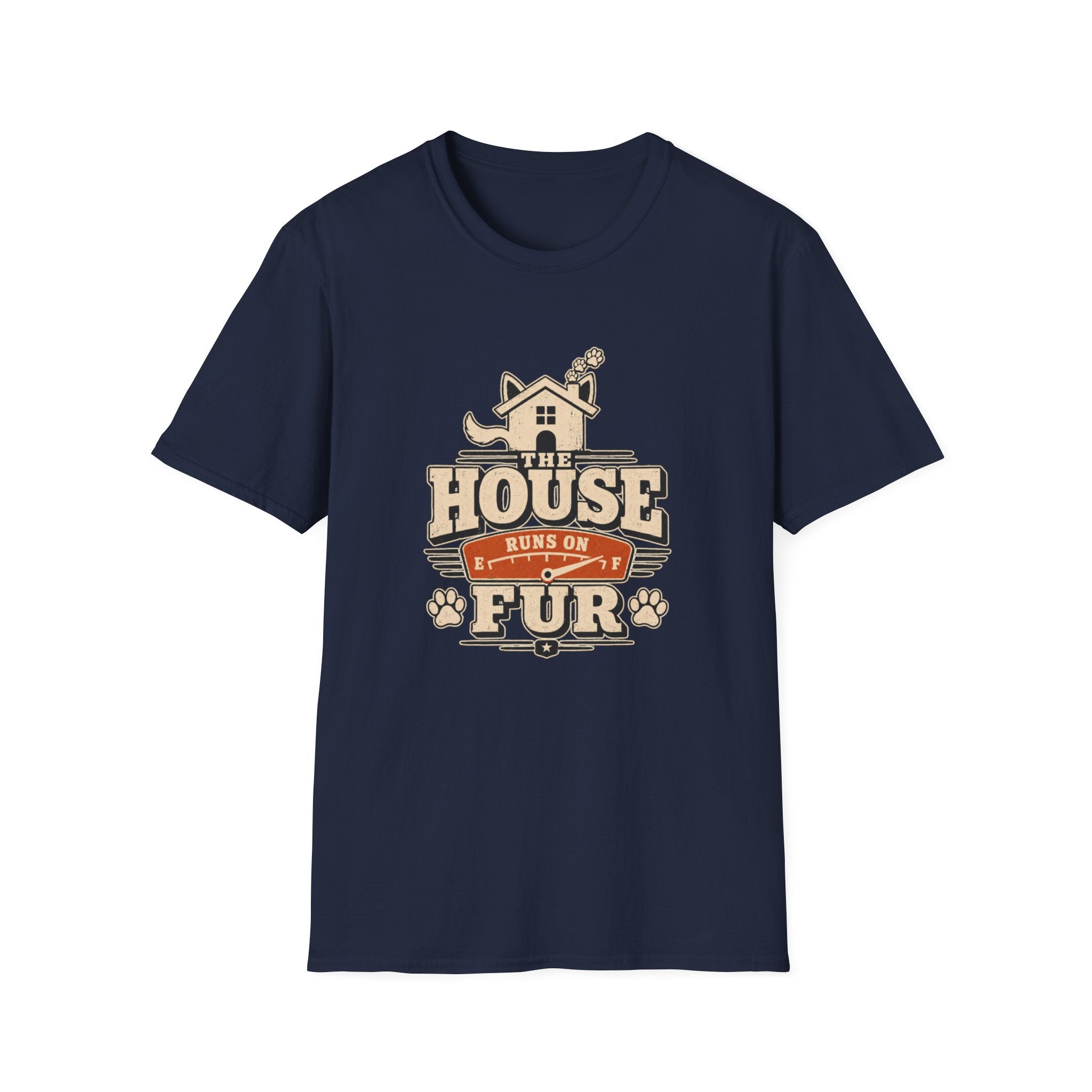 Pet Lover T‑Shirt — "The House Runs on Fur" Cozy Rescue & Dog Mom Tee
