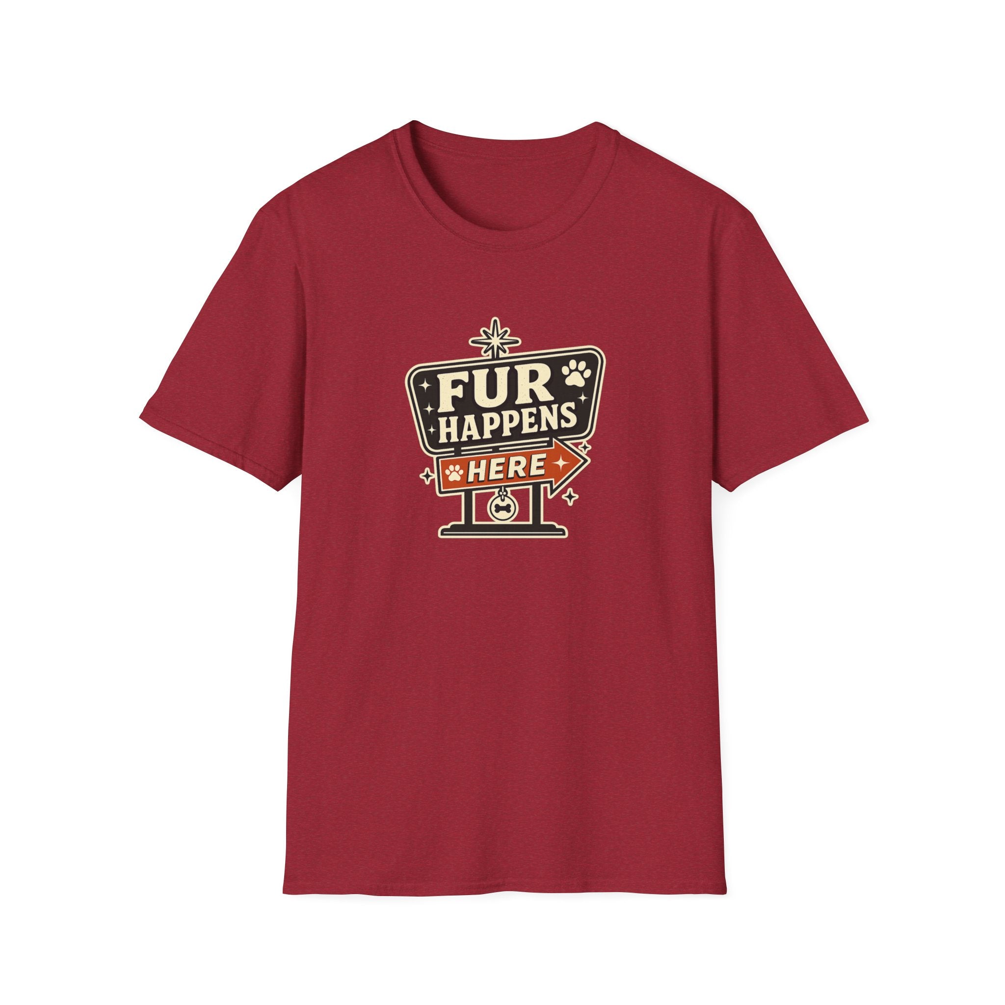 "Fur Happens Here" Retro Pet Lover Tee