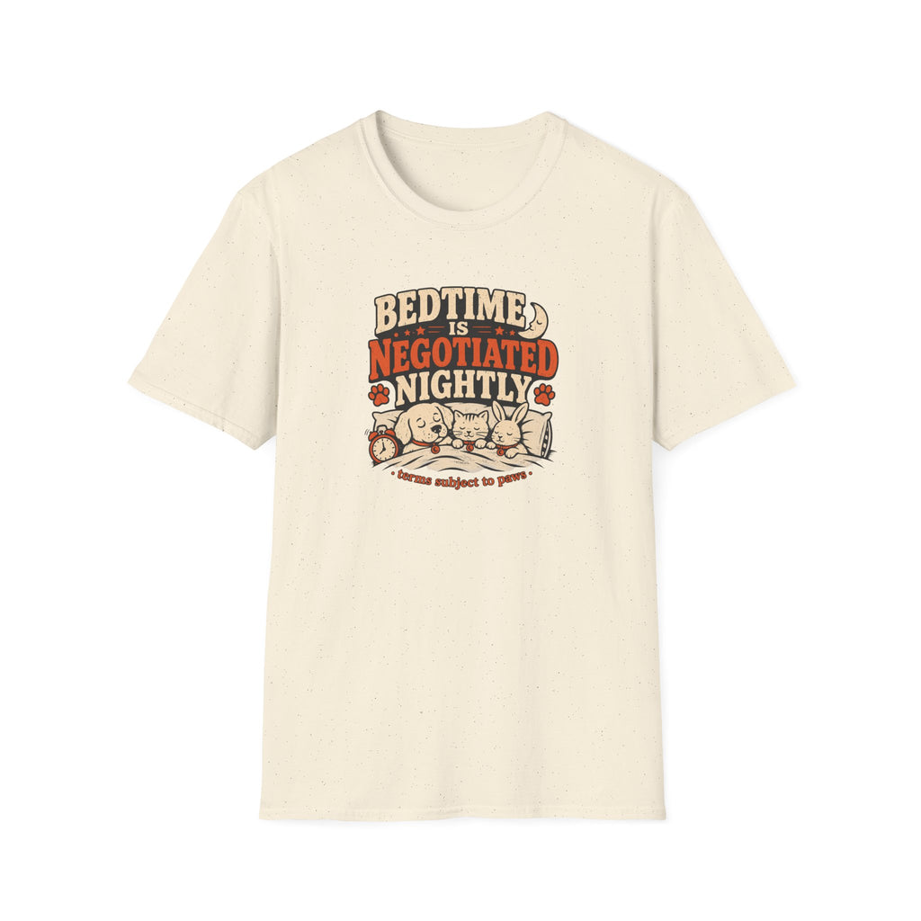 Bedtime Is Negotiated Nightly — Cute Sleepy Pets Graphic Tee