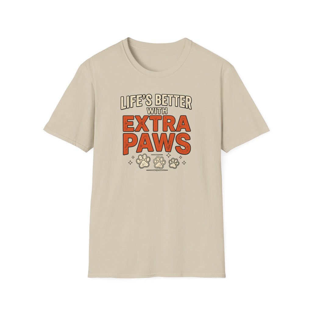 Life’s Better with Extra Paws T‑Shirt — Cute Pet Lover Tee