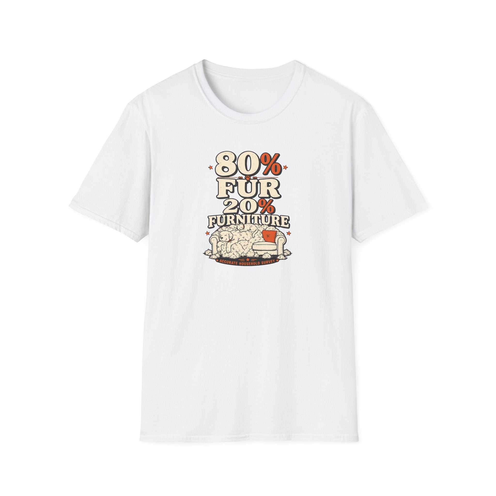 80% Fur 20% Furniture Cat & Dog Lover Graphic Tee