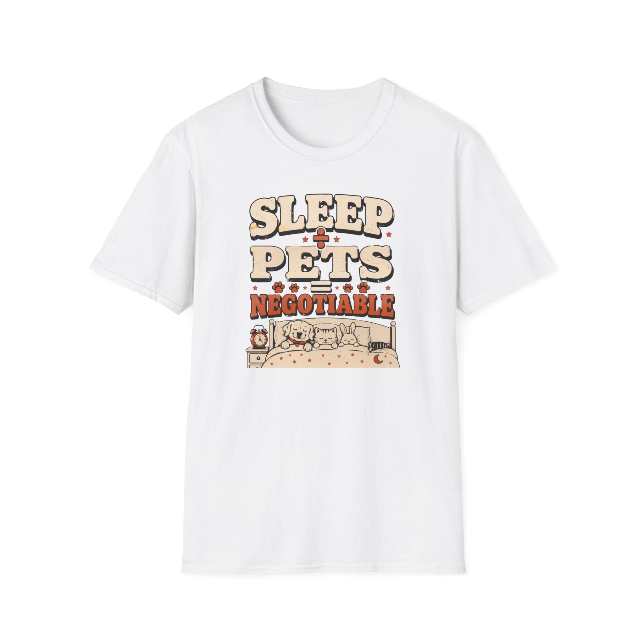 “Sleep Divided By Pets Equals Negotiable” Vintage Retro Pet Lover Tee