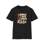 "2 Bowls + 4 Pets = 1 Problem" Funny Pet Lover Tee