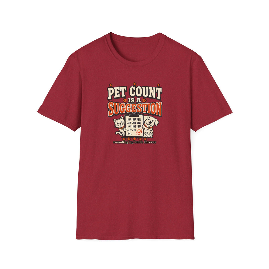 "Pet Count Is A Suggestion" Cute Cat & Dog Graphic Tee