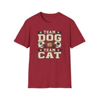 Team Dog vs Team Cat Football T-Shirt — Pet Lover Rivalry Tee