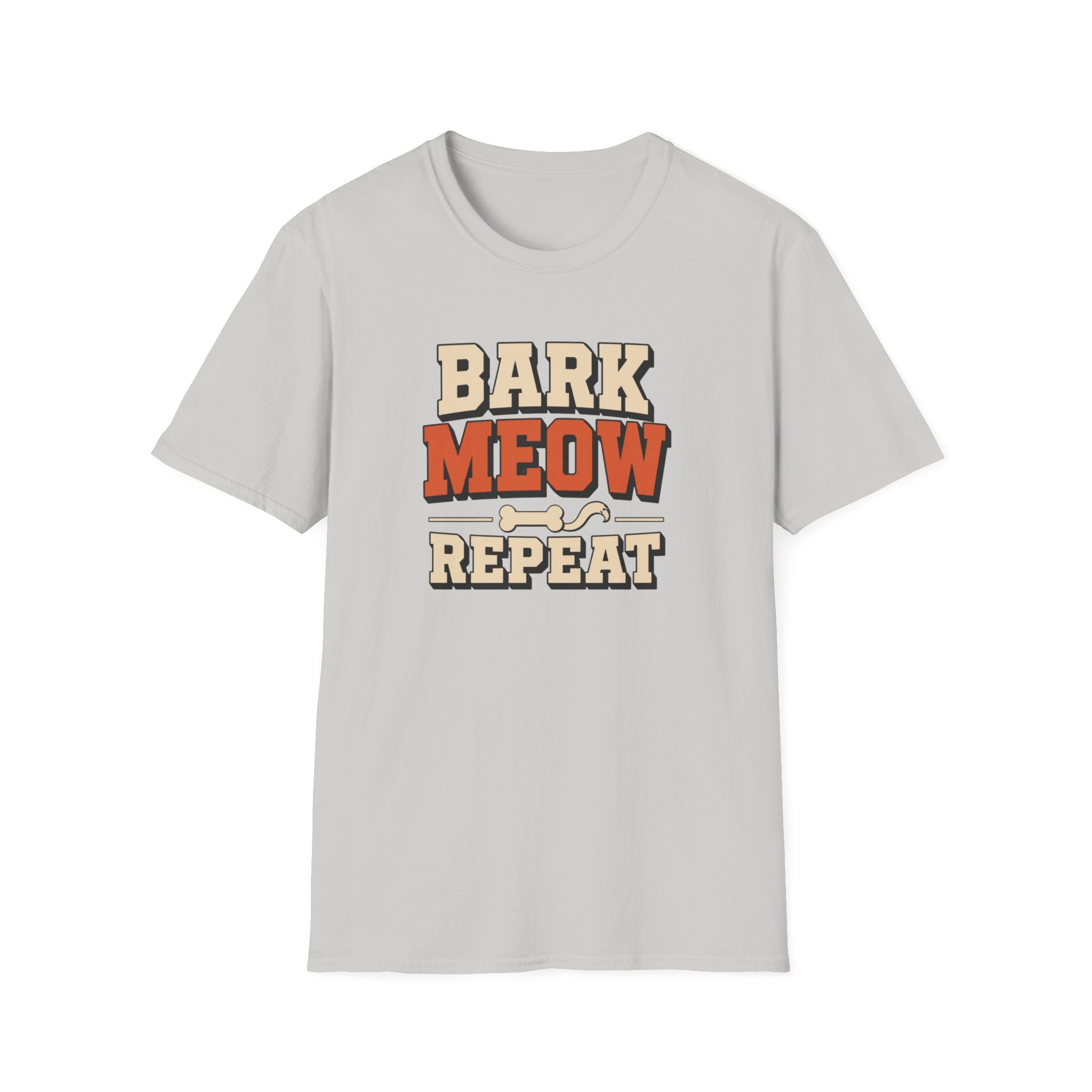 Bark Meow Repeat T-Shirt — Funny Pet Lover Tee for Dog & Cat Owners