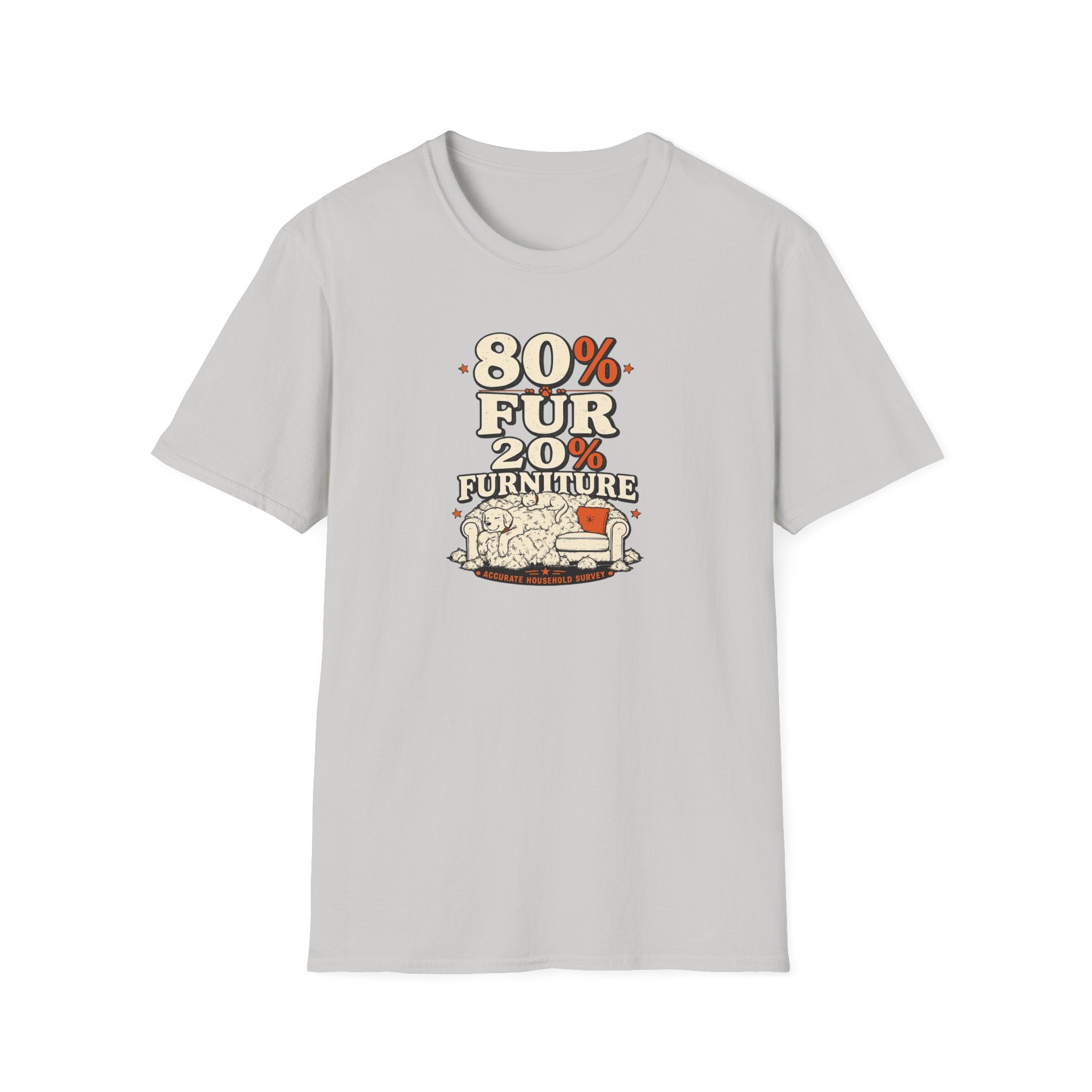 80% Fur 20% Furniture Cat & Dog Lover Graphic Tee
