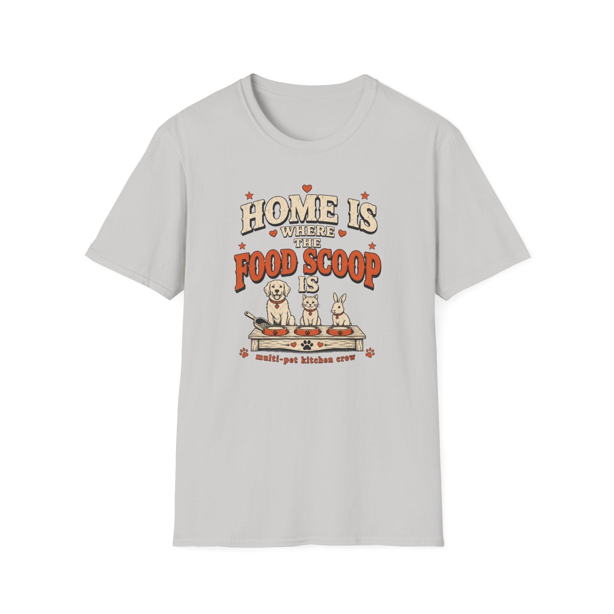 "Home Is Where the Food Scoop Is" Vintage Pet Lover Tee
