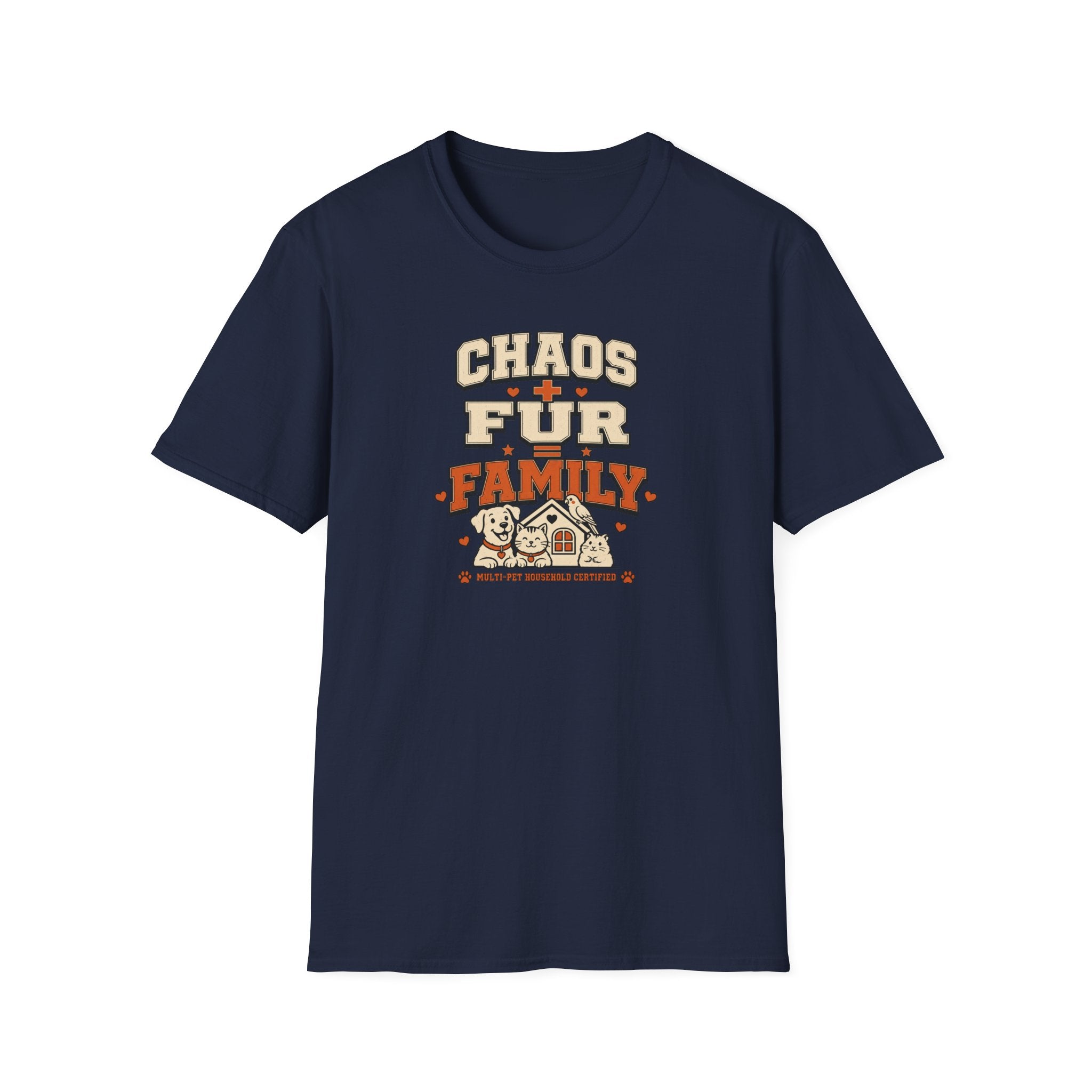 Chaos + Fur = Family – Cute Pet Mom/Dad Tee