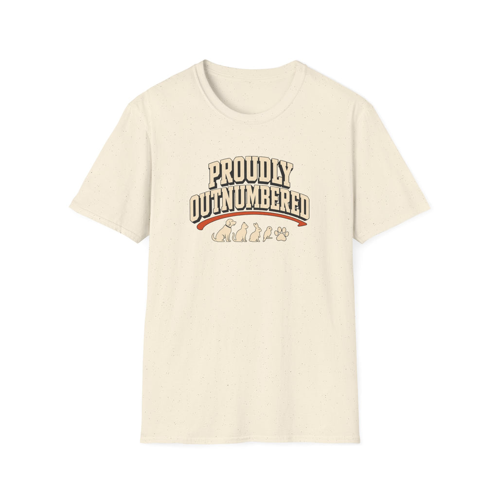 Proudly Outnumbered T-Shirt — Cute Family Pet Mom Dad Tee
