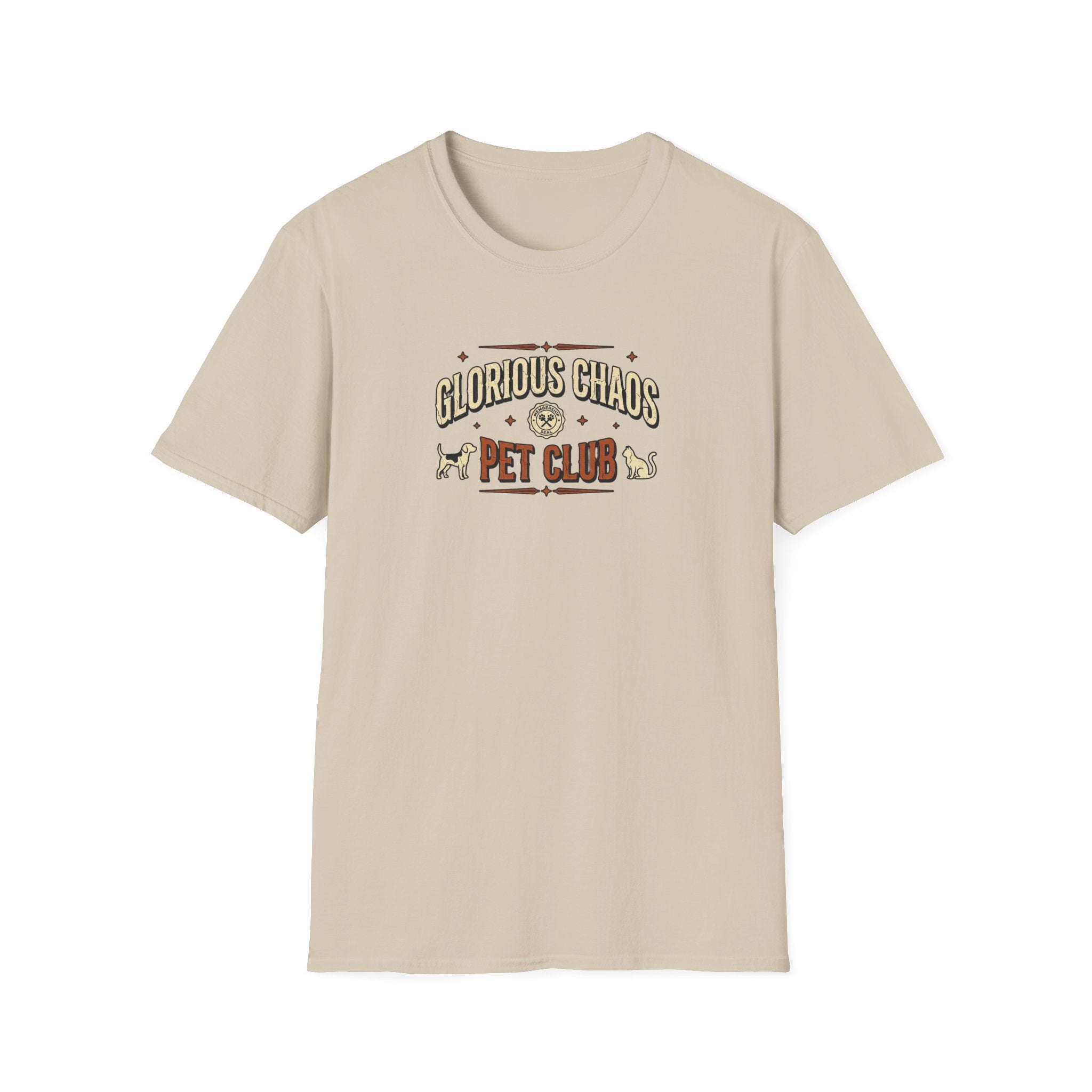 "Glorious Chaos Pet Club" Graphic Tee for Dog & Cat Lovers