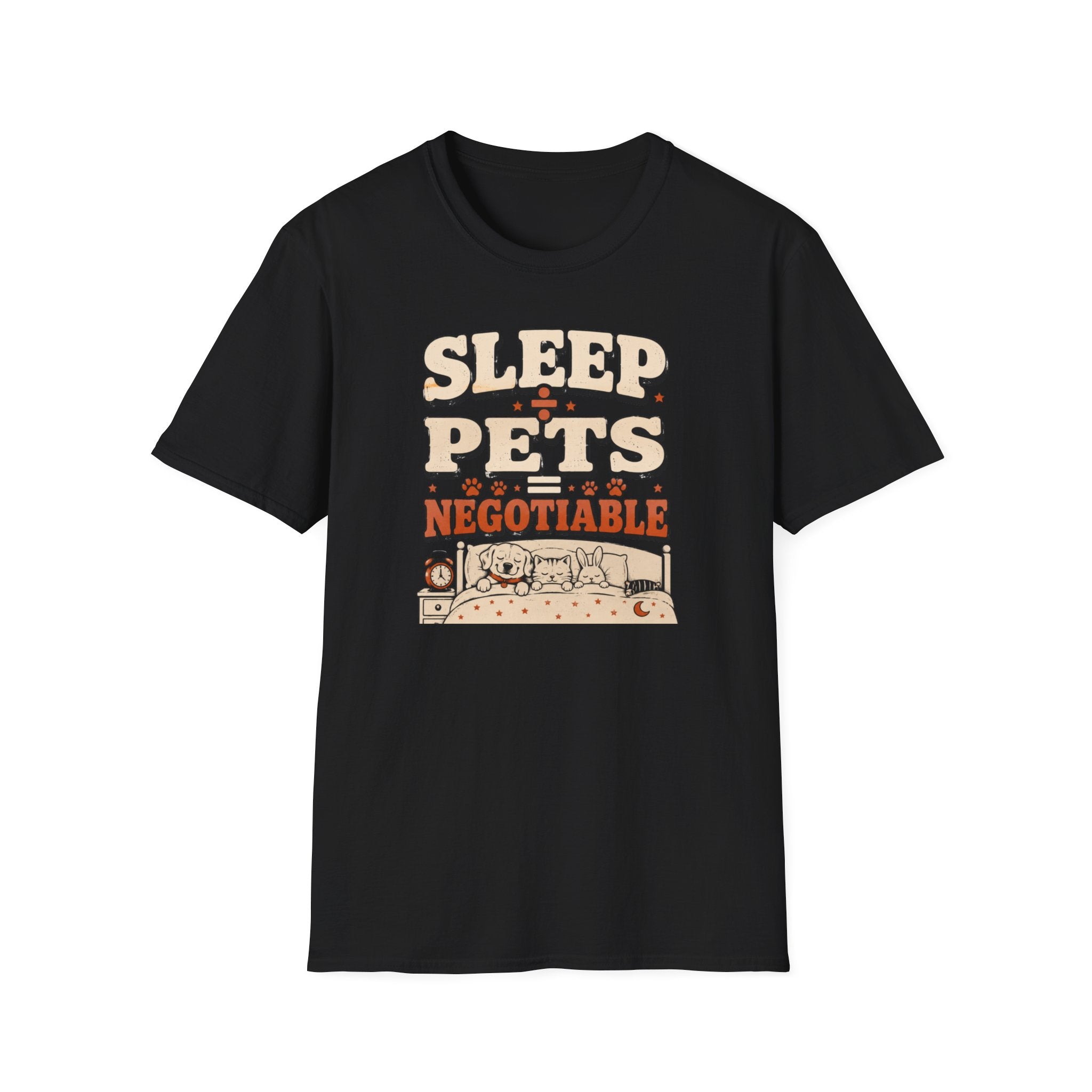 “Sleep Divided By Pets Equals Negotiable” Vintage Retro Pet Lover Tee
