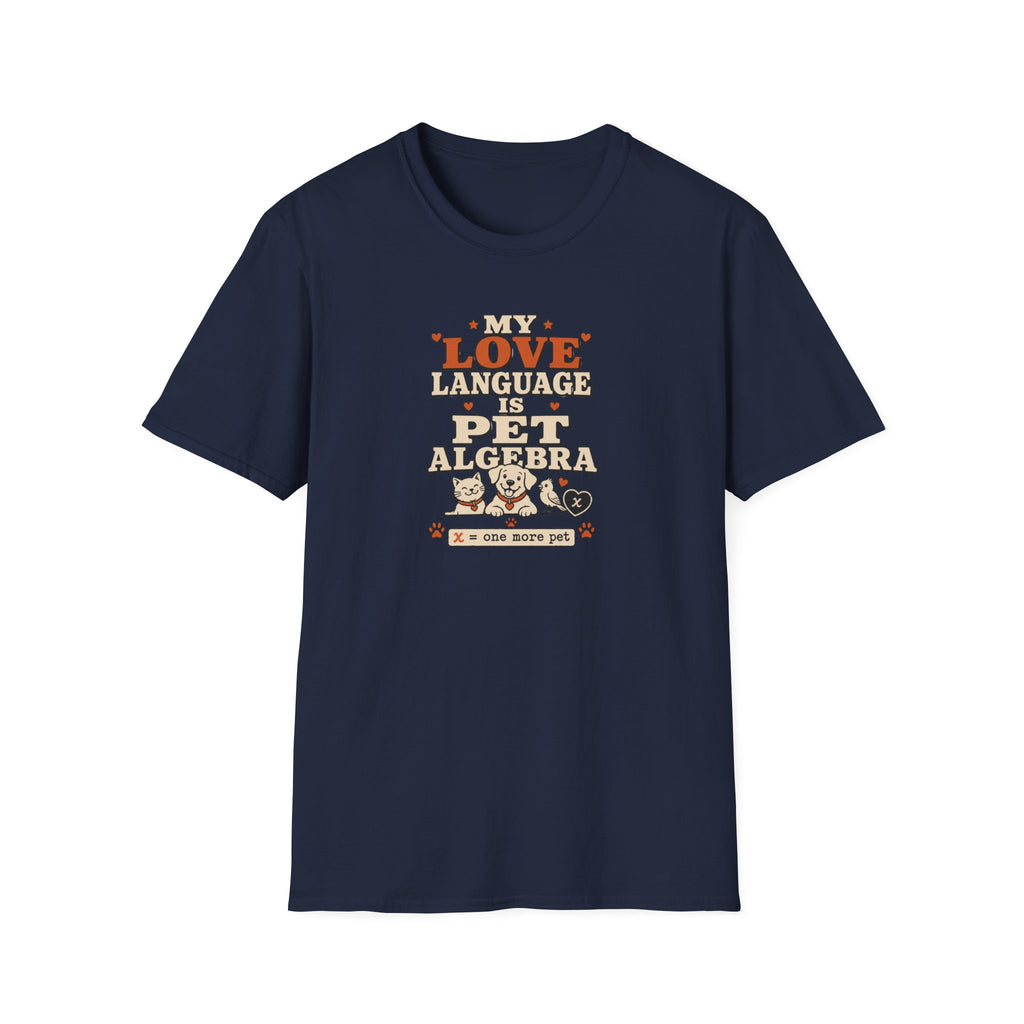 "My Love Language is Pet Algebra" Cute Retro Pet Lover Tee