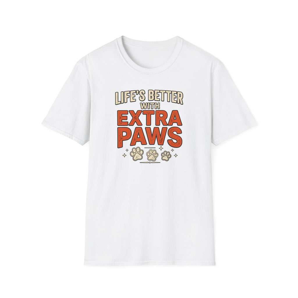 Life’s Better with Extra Paws T‑Shirt — Cute Pet Lover Tee