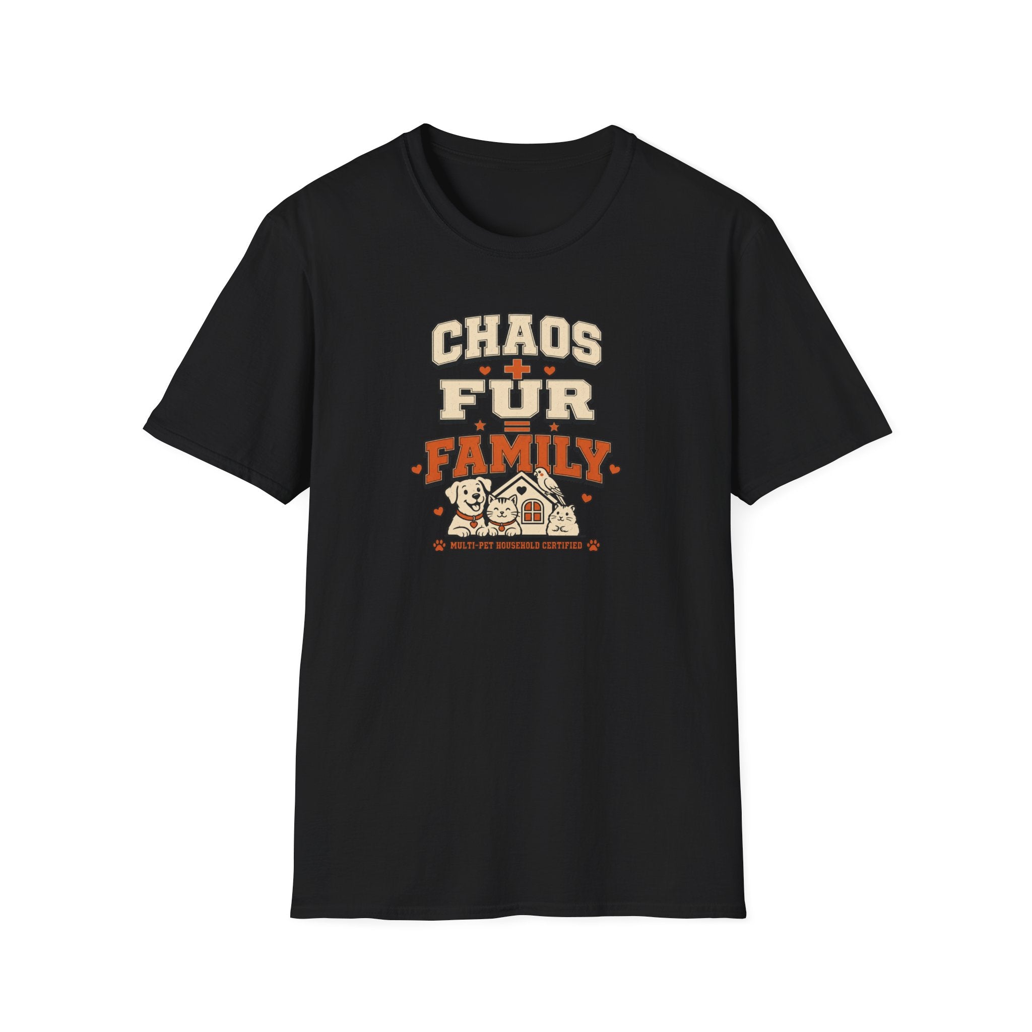 Chaos + Fur = Family – Cute Pet Mom/Dad Tee