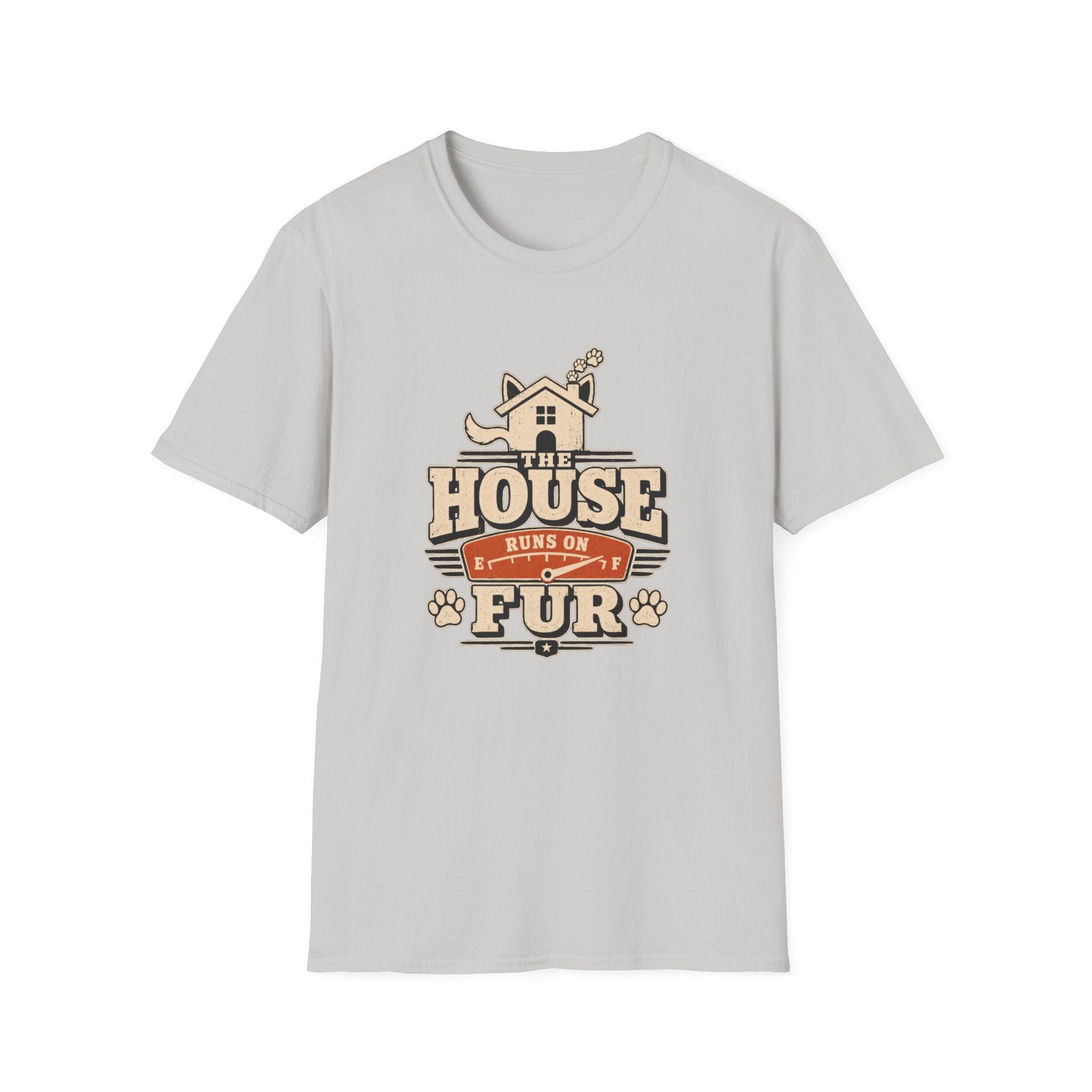 Pet Lover T‑Shirt — "The House Runs on Fur" Cozy Rescue & Dog Mom Tee