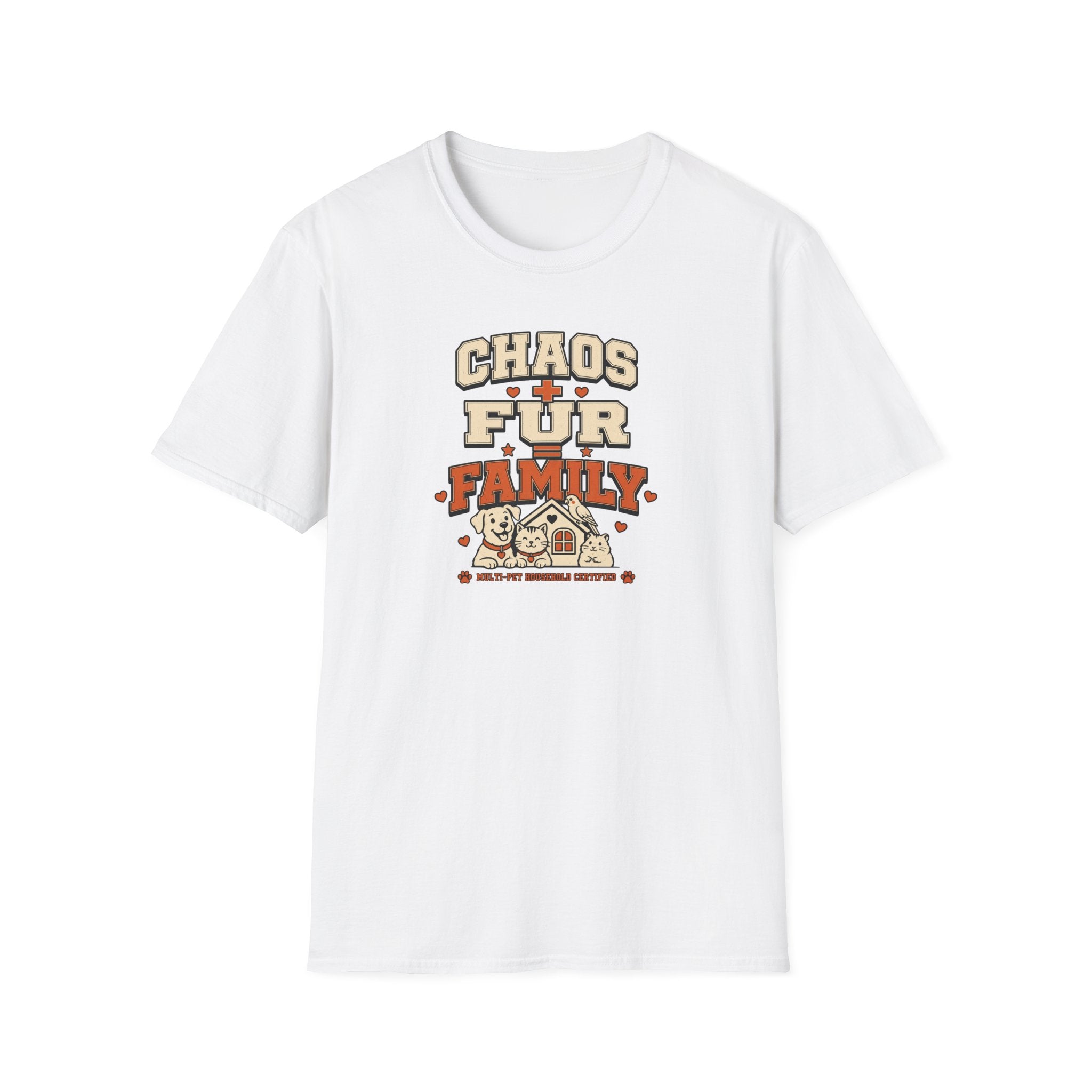 Chaos + Fur = Family – Cute Pet Mom/Dad Tee