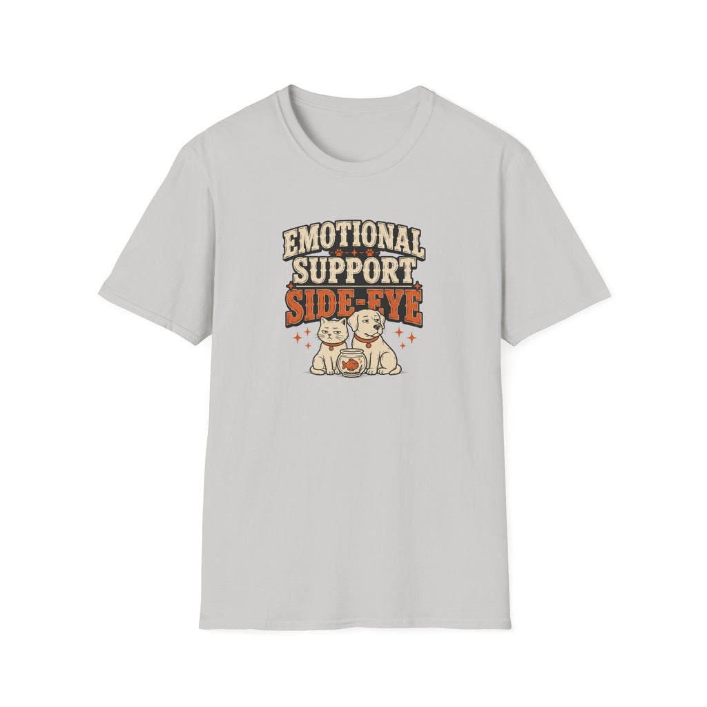 "Emotional Support Side-Eye" Retro Dog & Cat Graphic