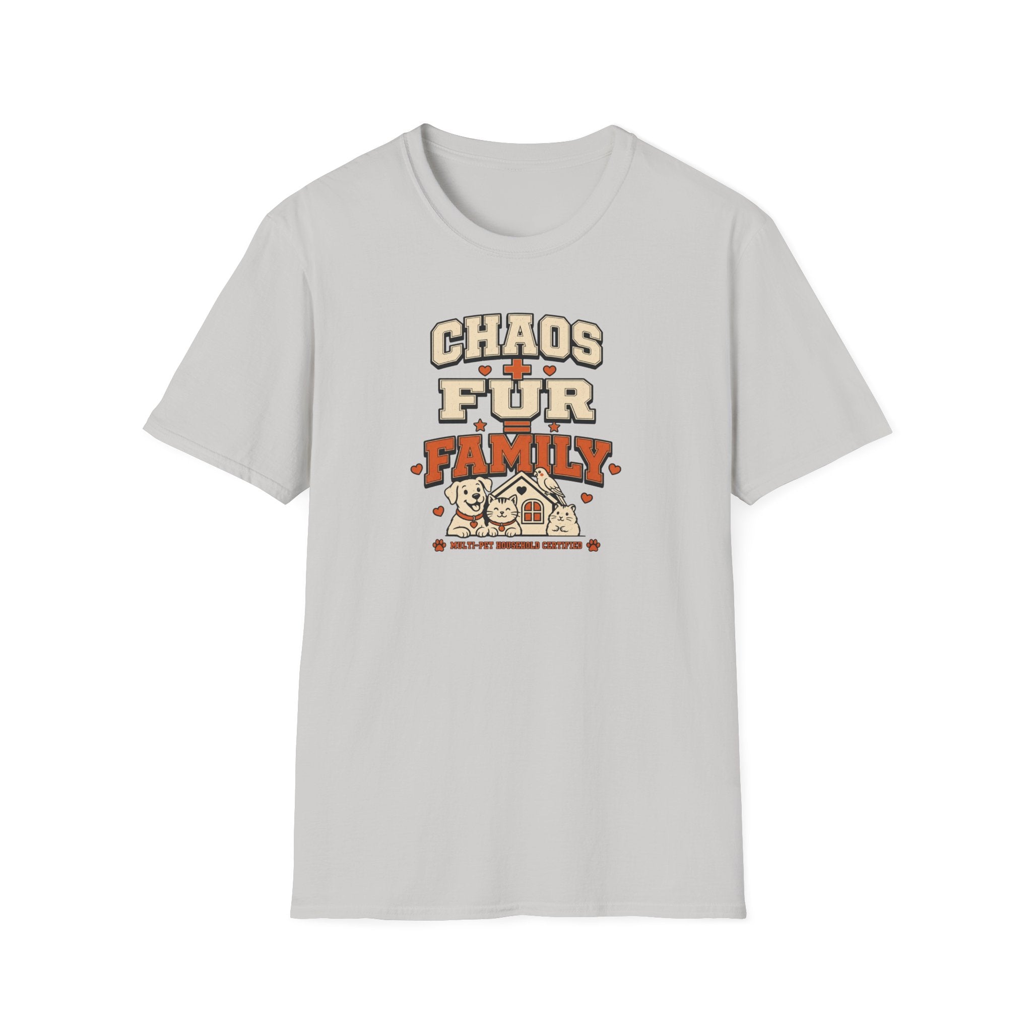 Chaos + Fur = Family – Cute Pet Mom/Dad Tee