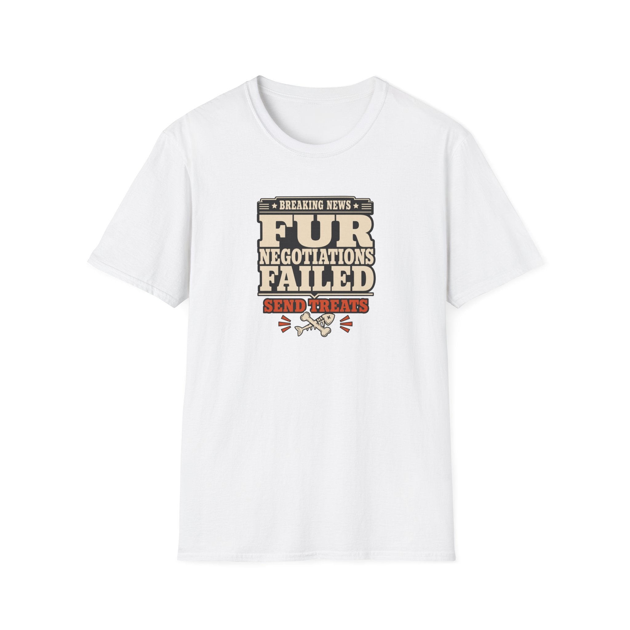 "Breaking News: Fur Negotiations Failed — Send Treats" Funny Pet Lover Tee
