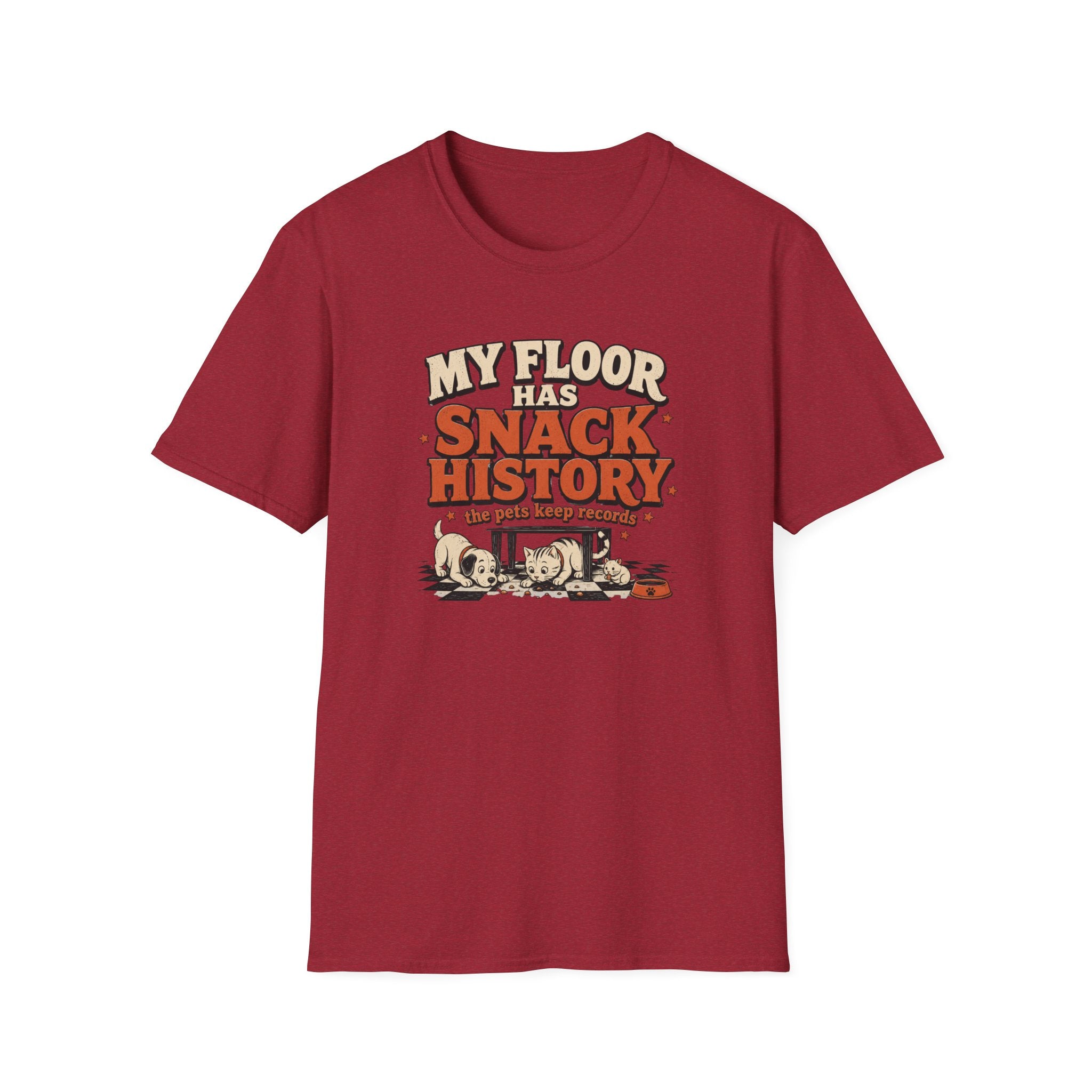 "My Floor Has Snack History" Graphic Pet Lovers Tee