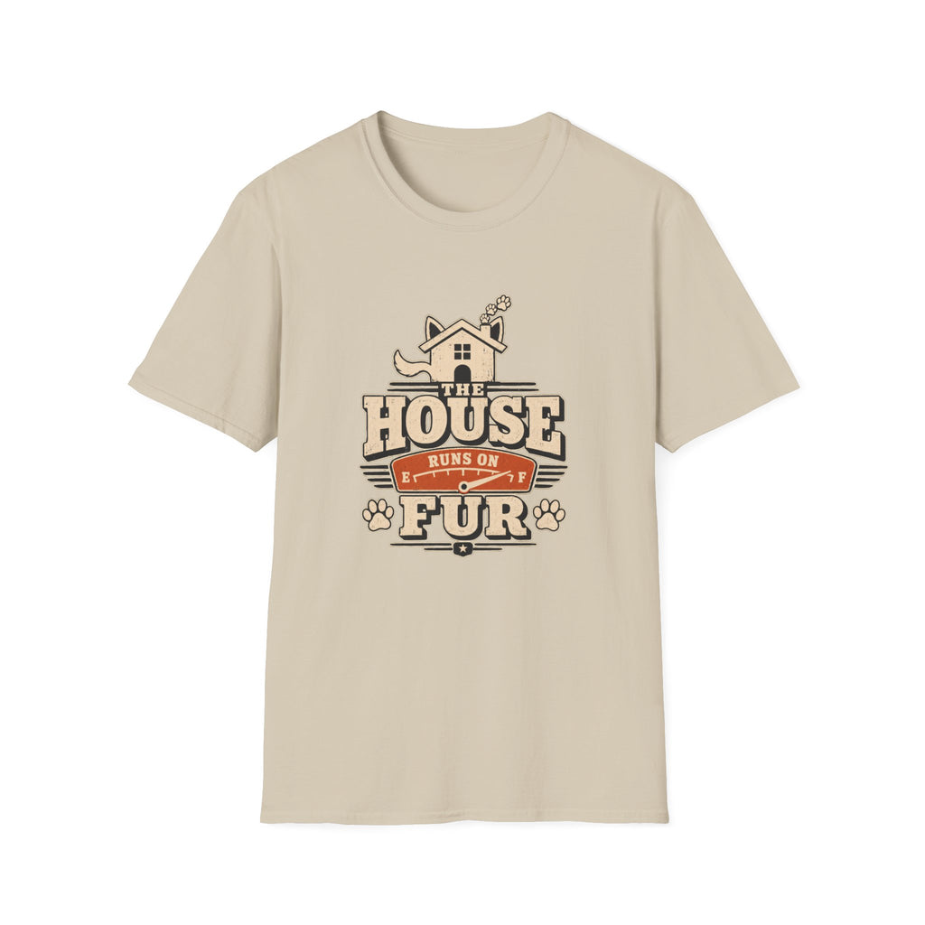 Pet Lover T‑Shirt — "The House Runs on Fur" Cozy Rescue & Dog Mom Tee