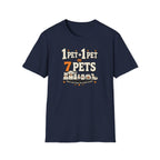 “1 Pet + 1 Pet = 7 Pets” Cute Pet Lover Tee