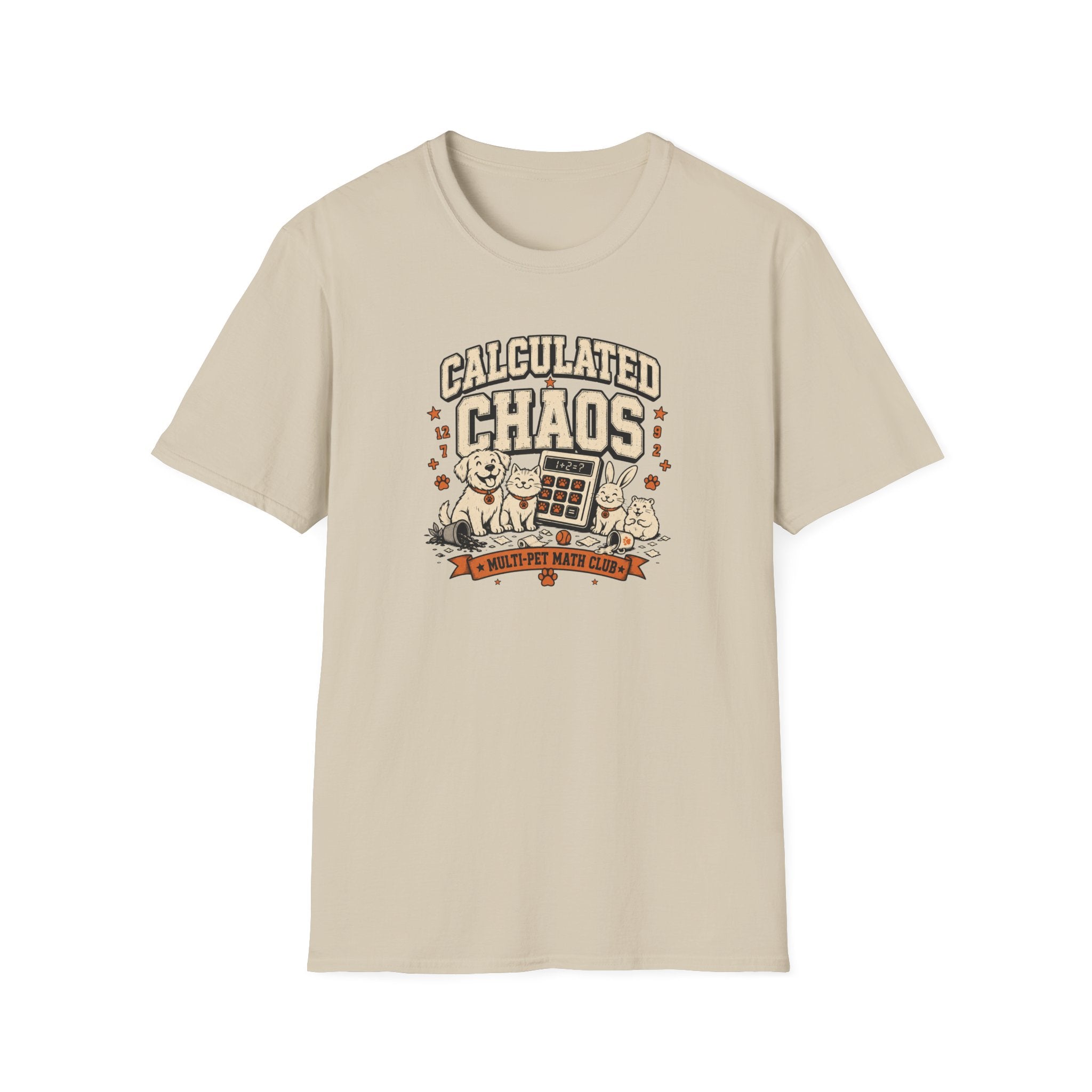 Calculated Chaos — Cute Pets & Math Pun Graphic Tee