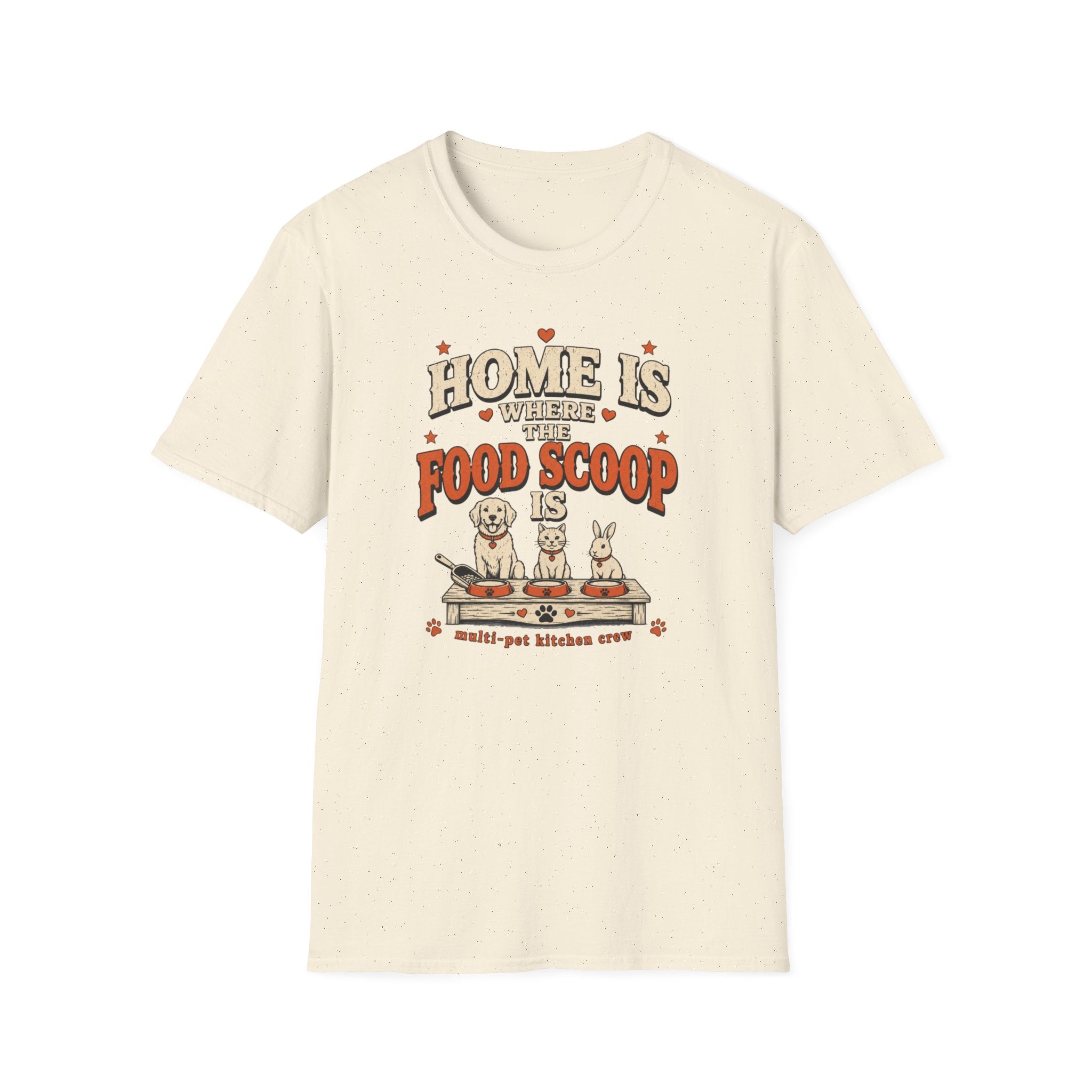 "Home Is Where the Food Scoop Is" Vintage Pet Lover Tee