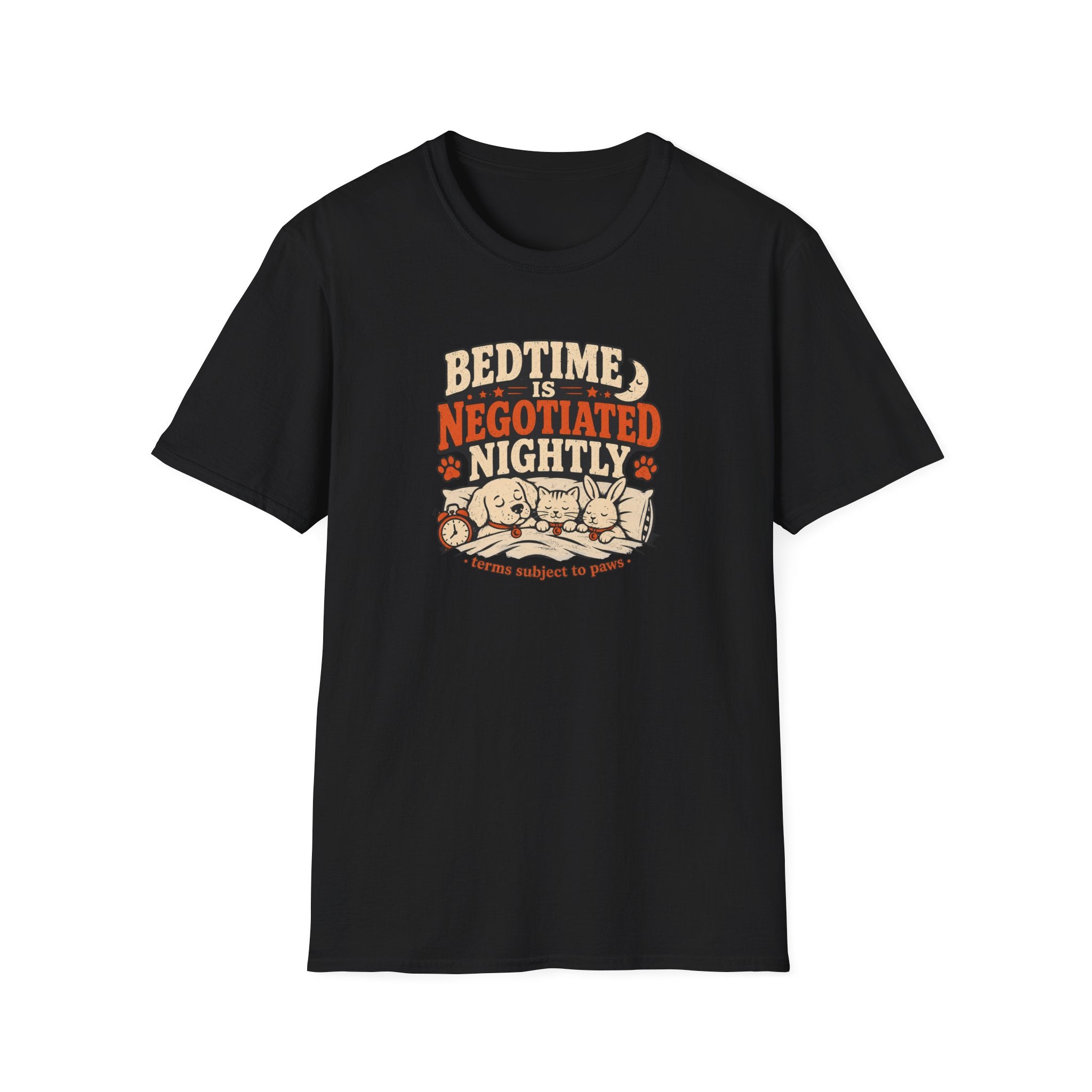 Bedtime Is Negotiated Nightly — Cute Sleepy Pets Graphic Tee